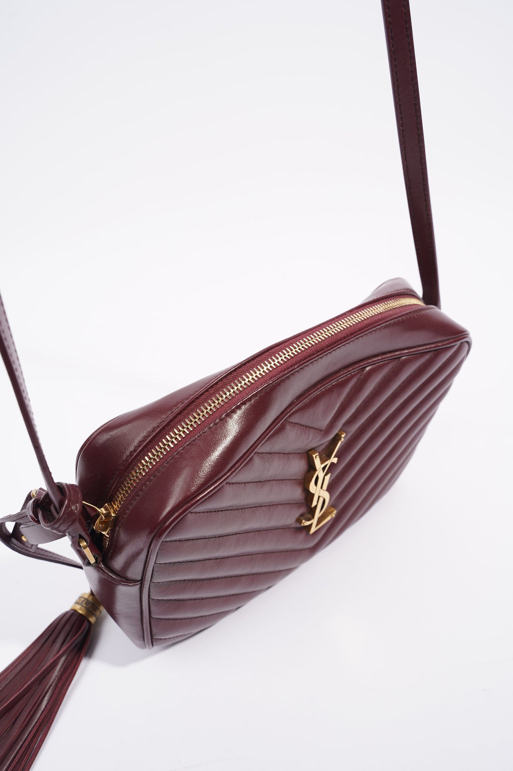 Saint Laurent Womens Lou Camera Bag Burgundy