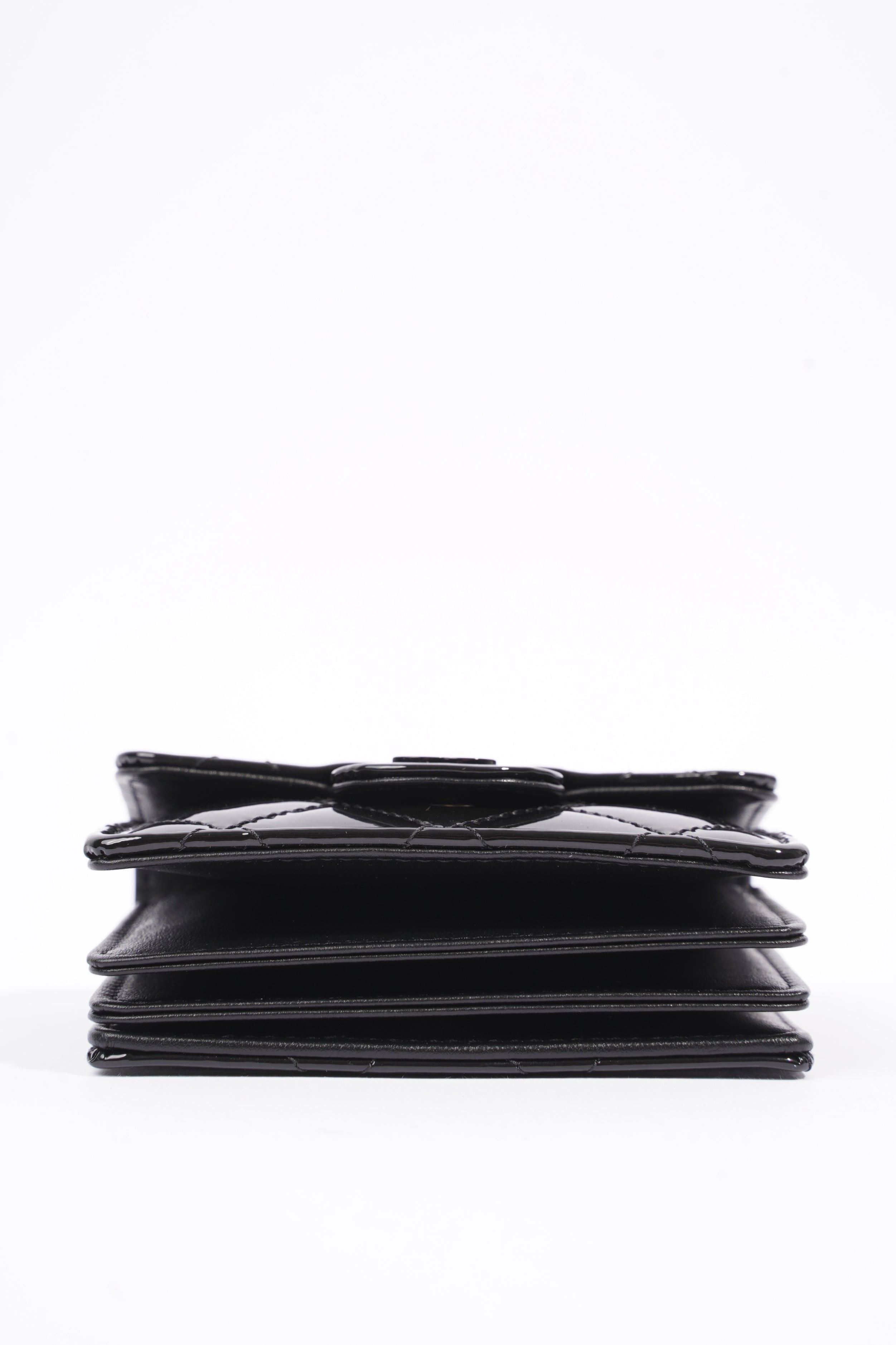 Chanel Wallet on Chain Black Patent Micro
