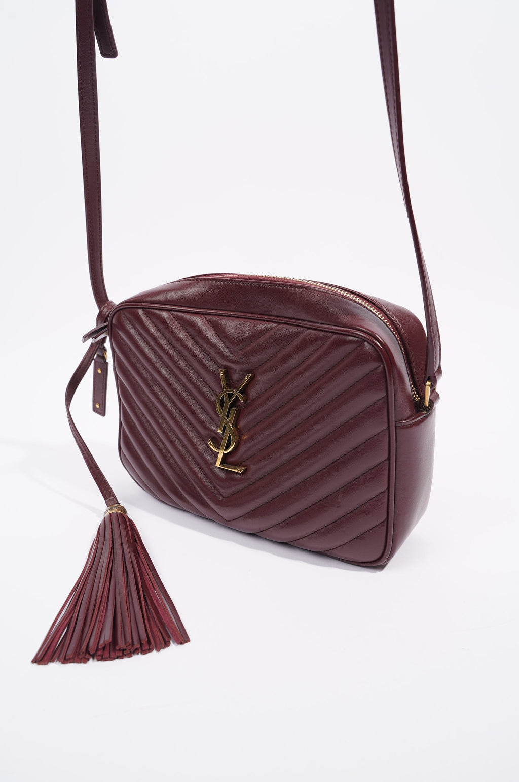 Saint Laurent Womens Lou Camera Bag Burgundy