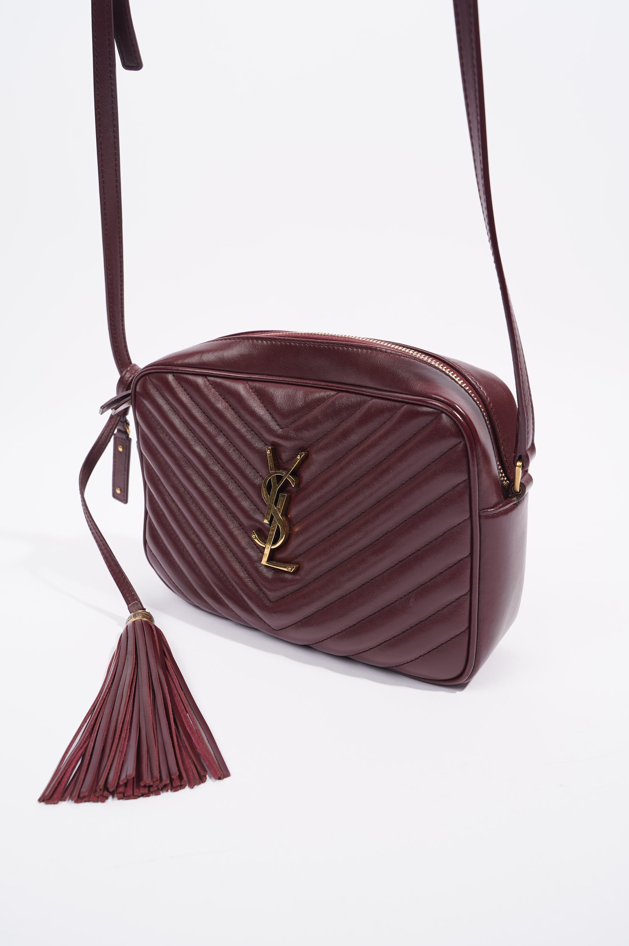Saint Laurent Womens Lou Camera Bag Burgundy