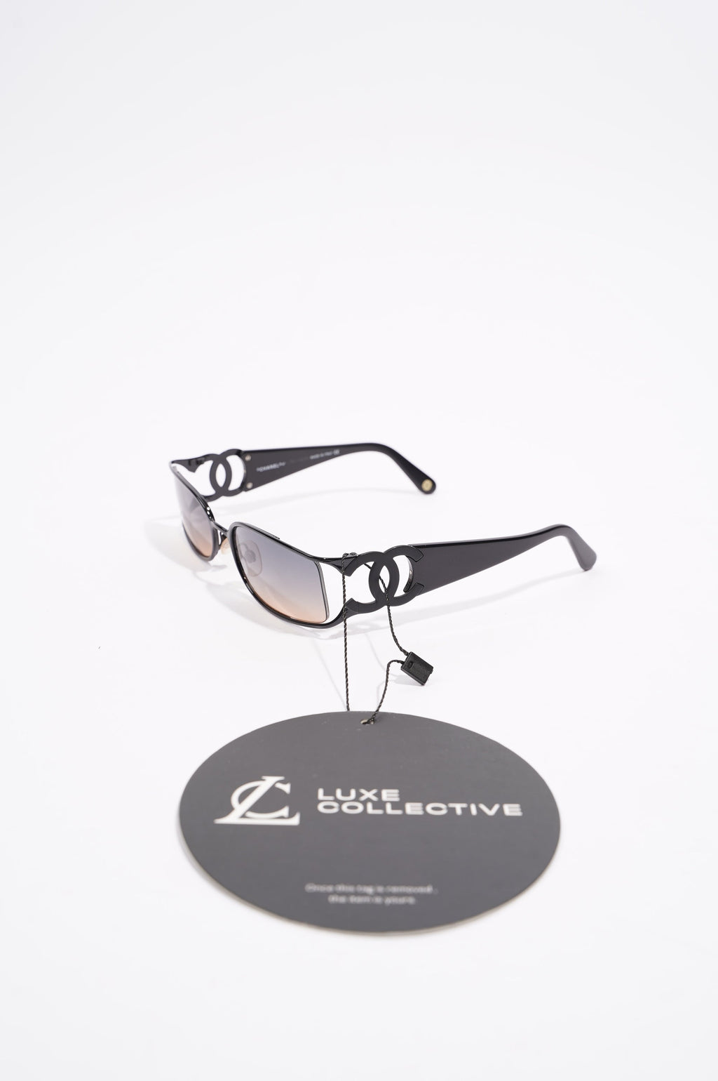 Chanel Womens 4024 Vintage Sunglasses Black 130