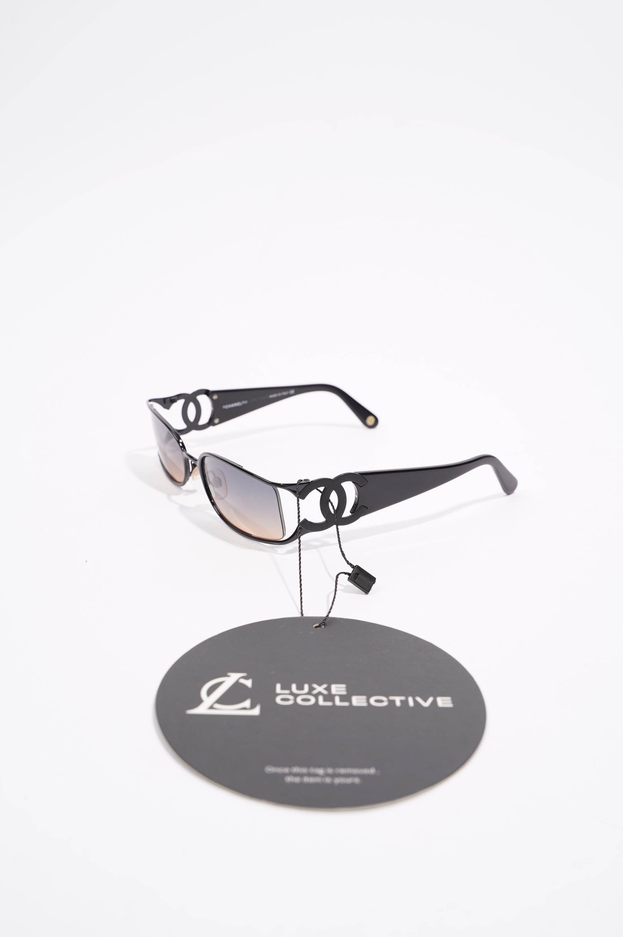 Chanel Womens 4024 Vintage Sunglasses Black 130