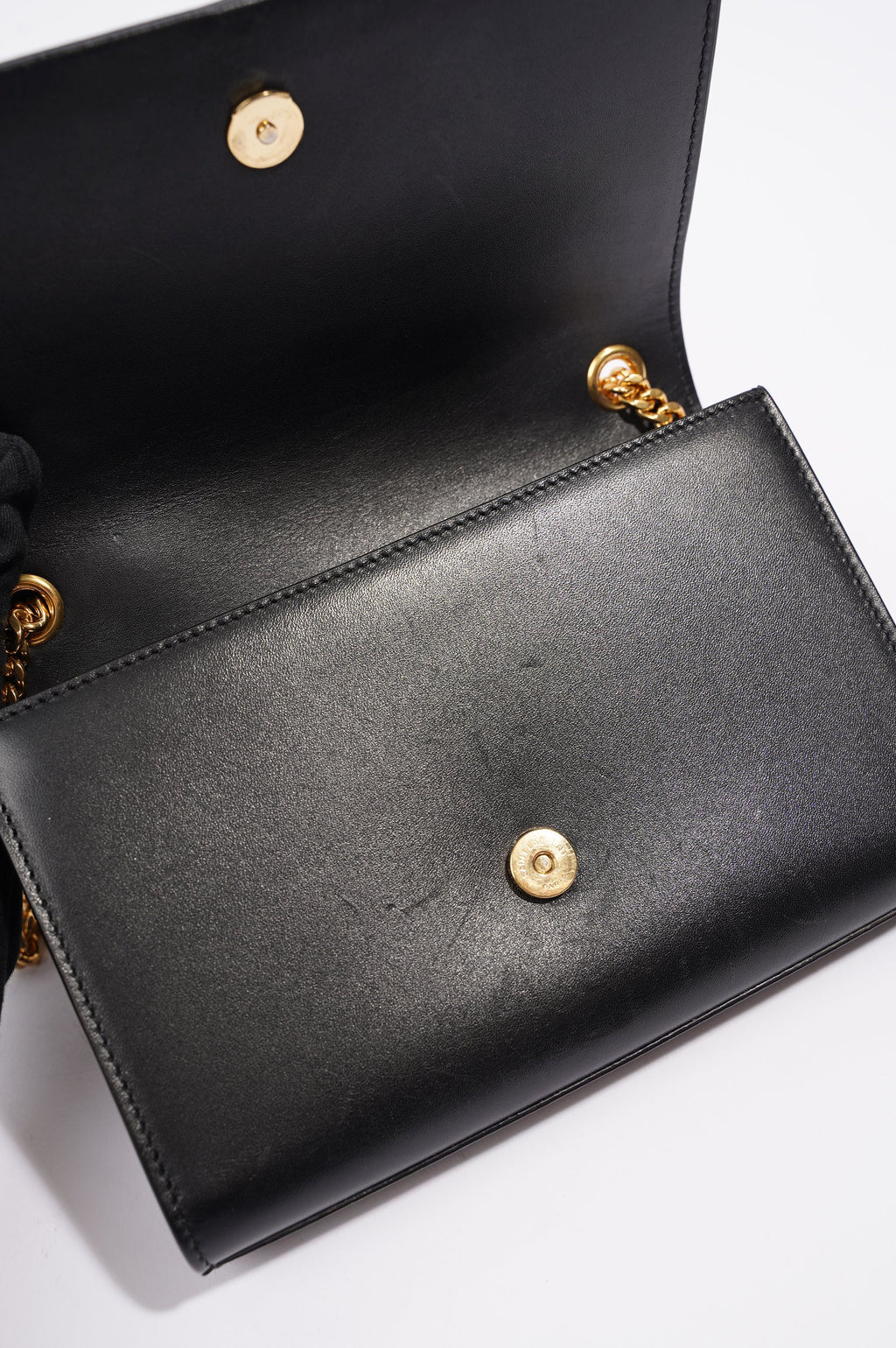 Saint Laurent Womens Kate Tassle Black / Gold Small