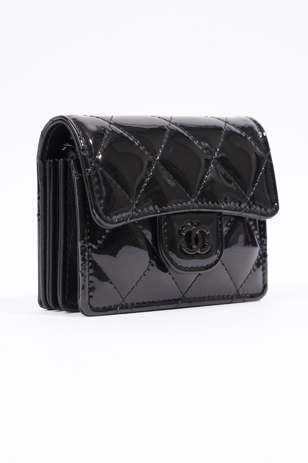 Chanel Wallet on Chain Black Patent Micro