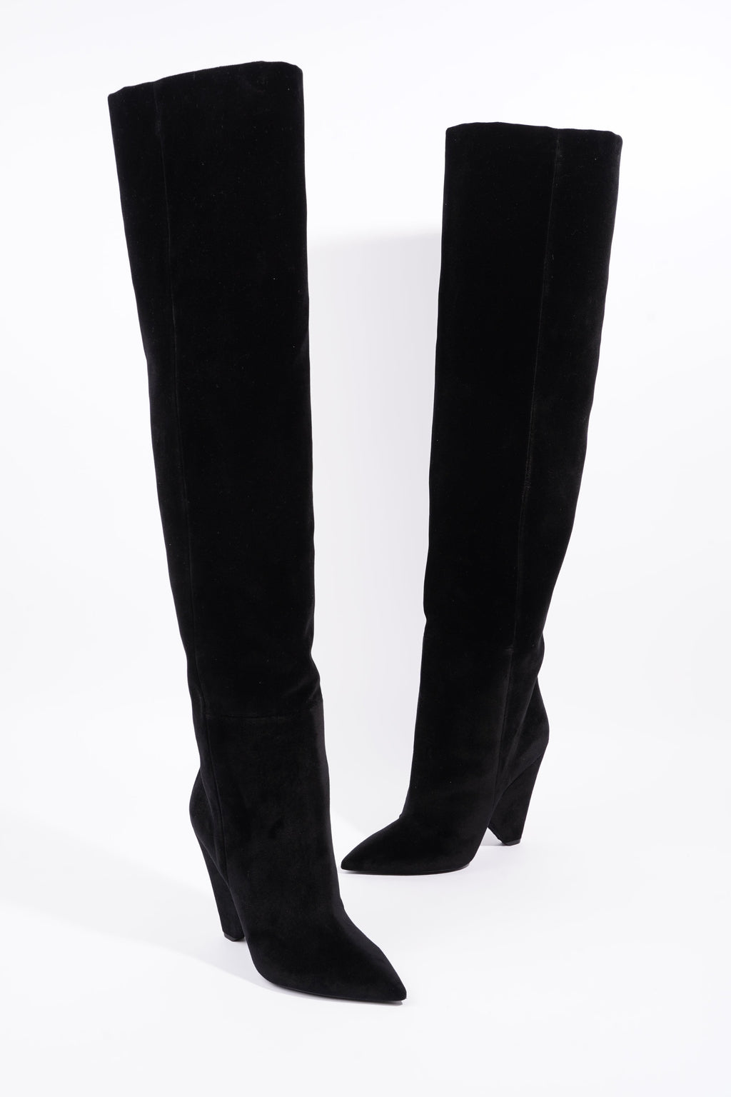 Saint Laurent Womens Niki Boot 105 Black Velvet EU 40 / UK 7