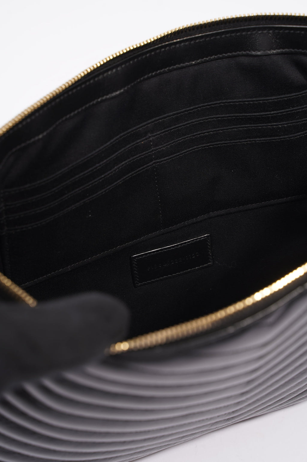 Saint Laurent Womens Pouch Black / Gold Large