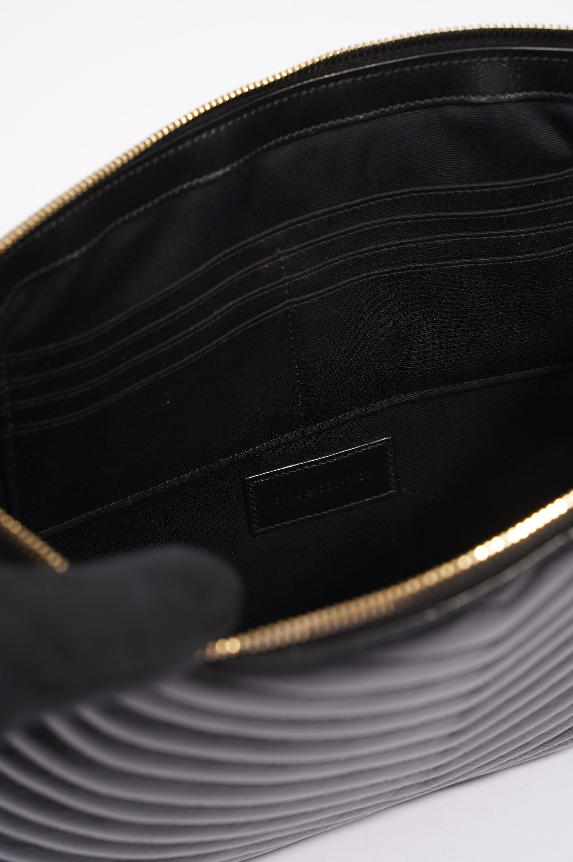 Saint Laurent Womens Pouch Black / Gold Large