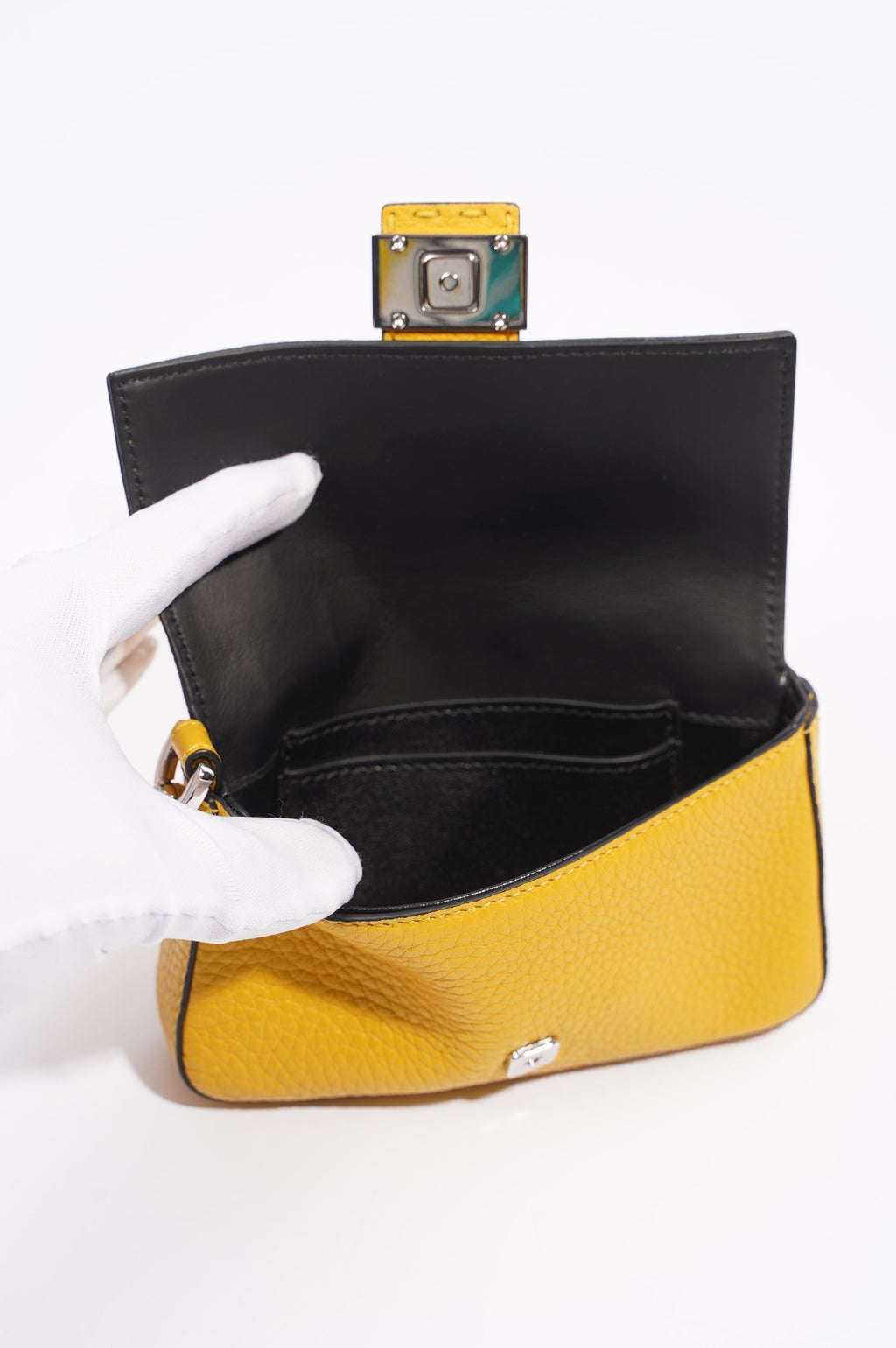 Fendi Womens Micro Baguette Yellow