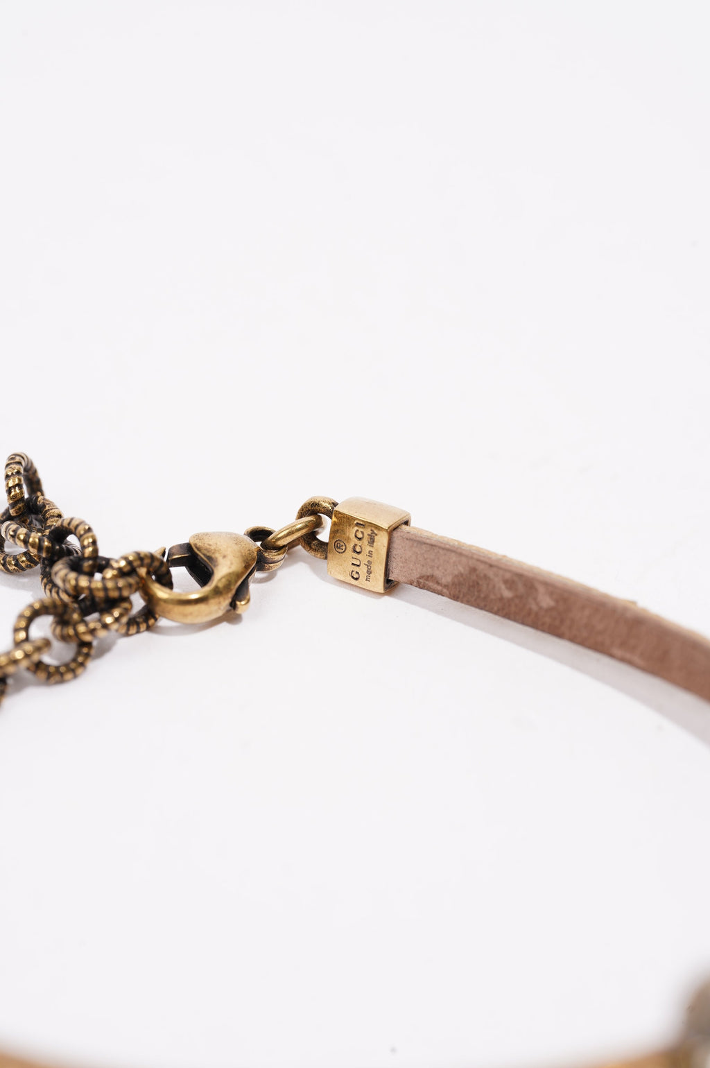 Gucci Womens Crystal Double G Bracelet Gold Crystal