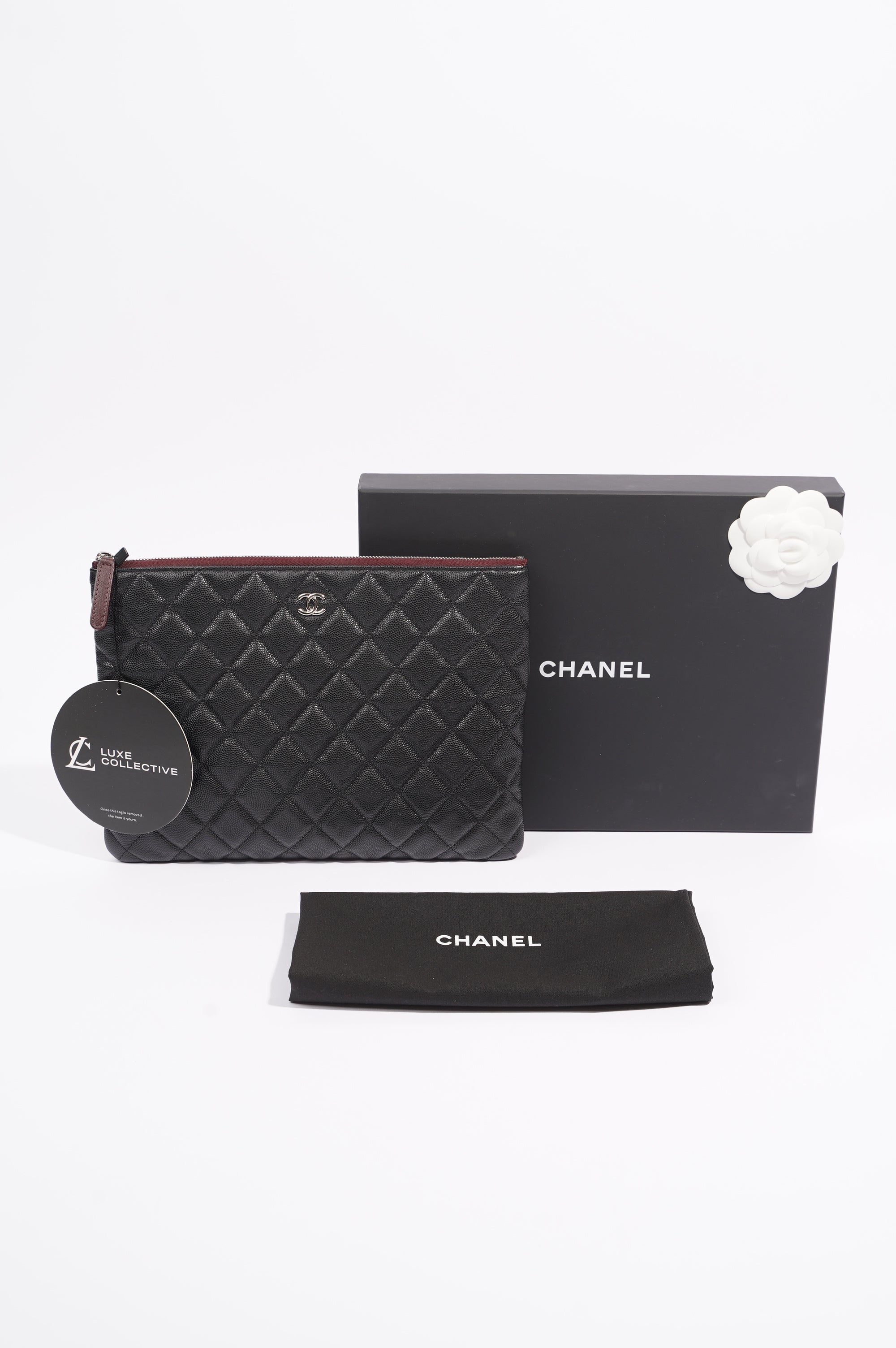 Chanel Womens Classic Pouch Black Caviar
