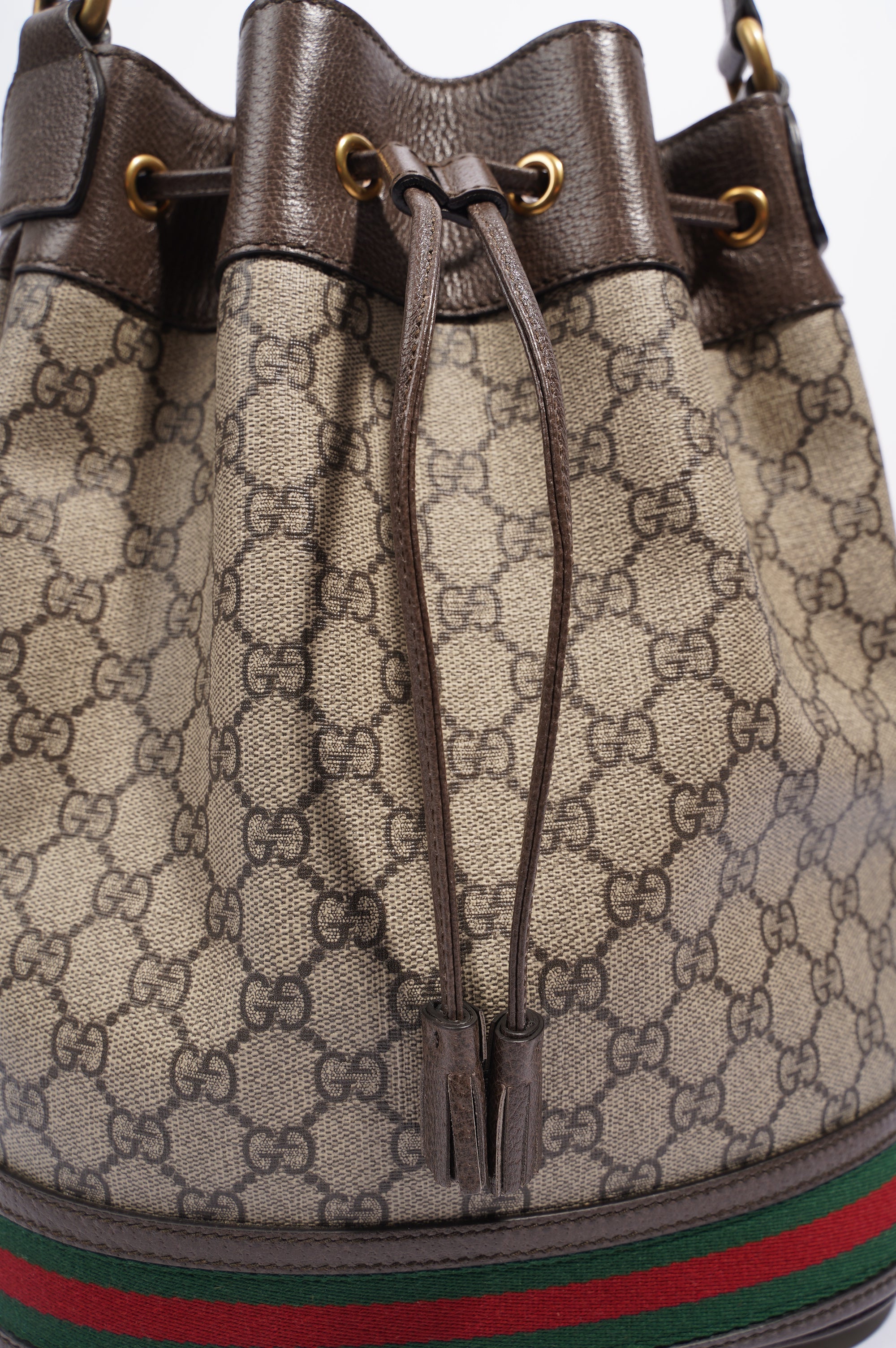 Gucci Womens Ophidia GG Bucket Bag Supreme Large