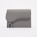 Christian Dior Womens Saddle Card Holder Grey