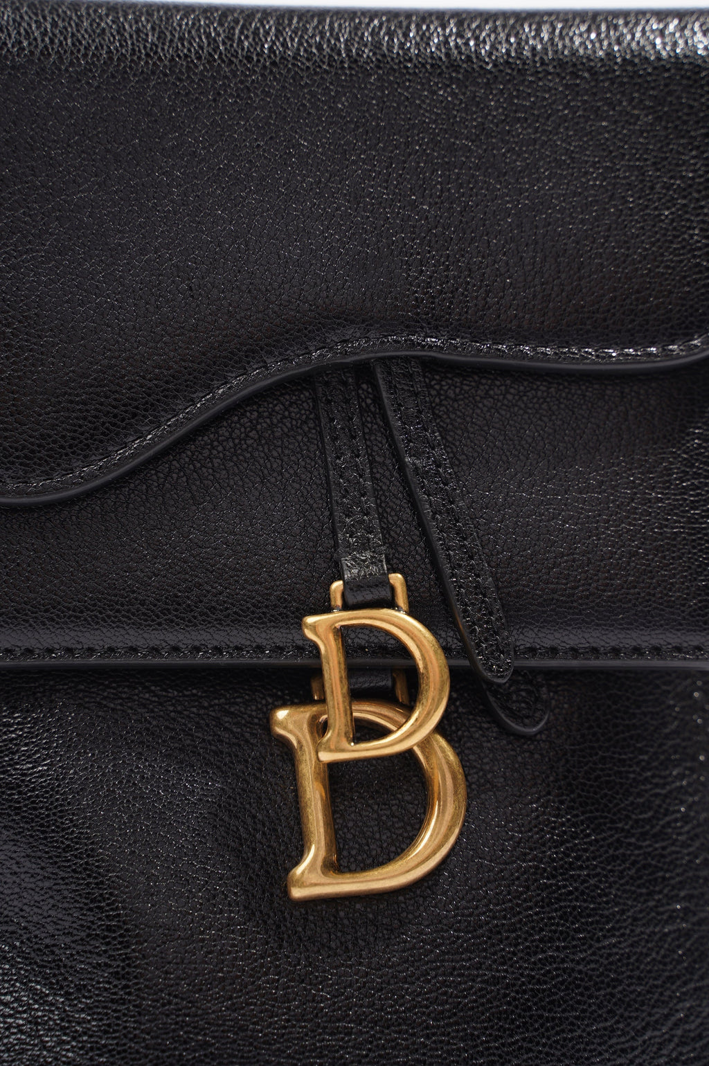 Christian Dior Womens Saddle Multifunctional Pouch Black / Gold