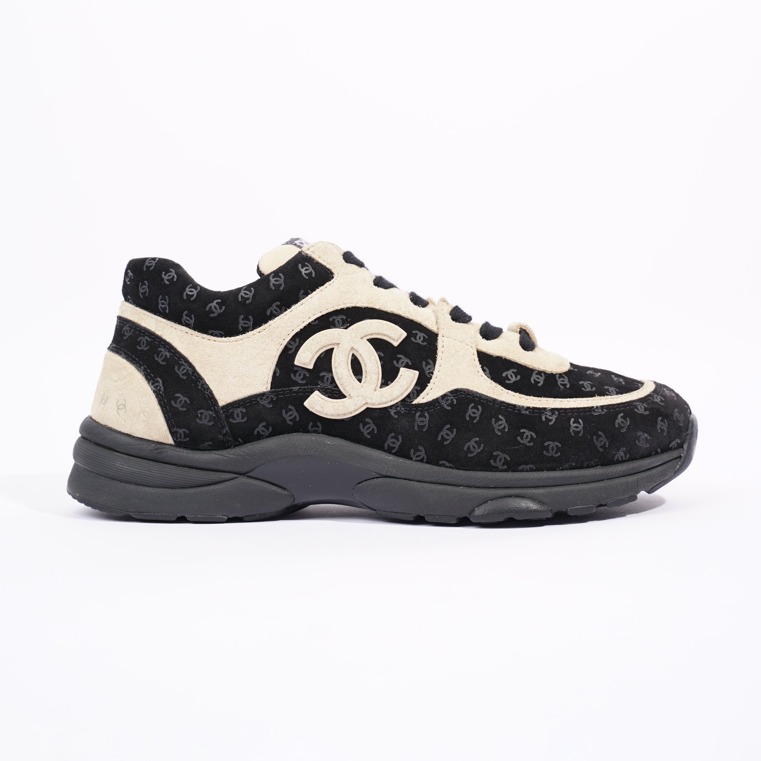 Chanel Womens CC Logo Black / Beige EU 39.5 / UK 6.5