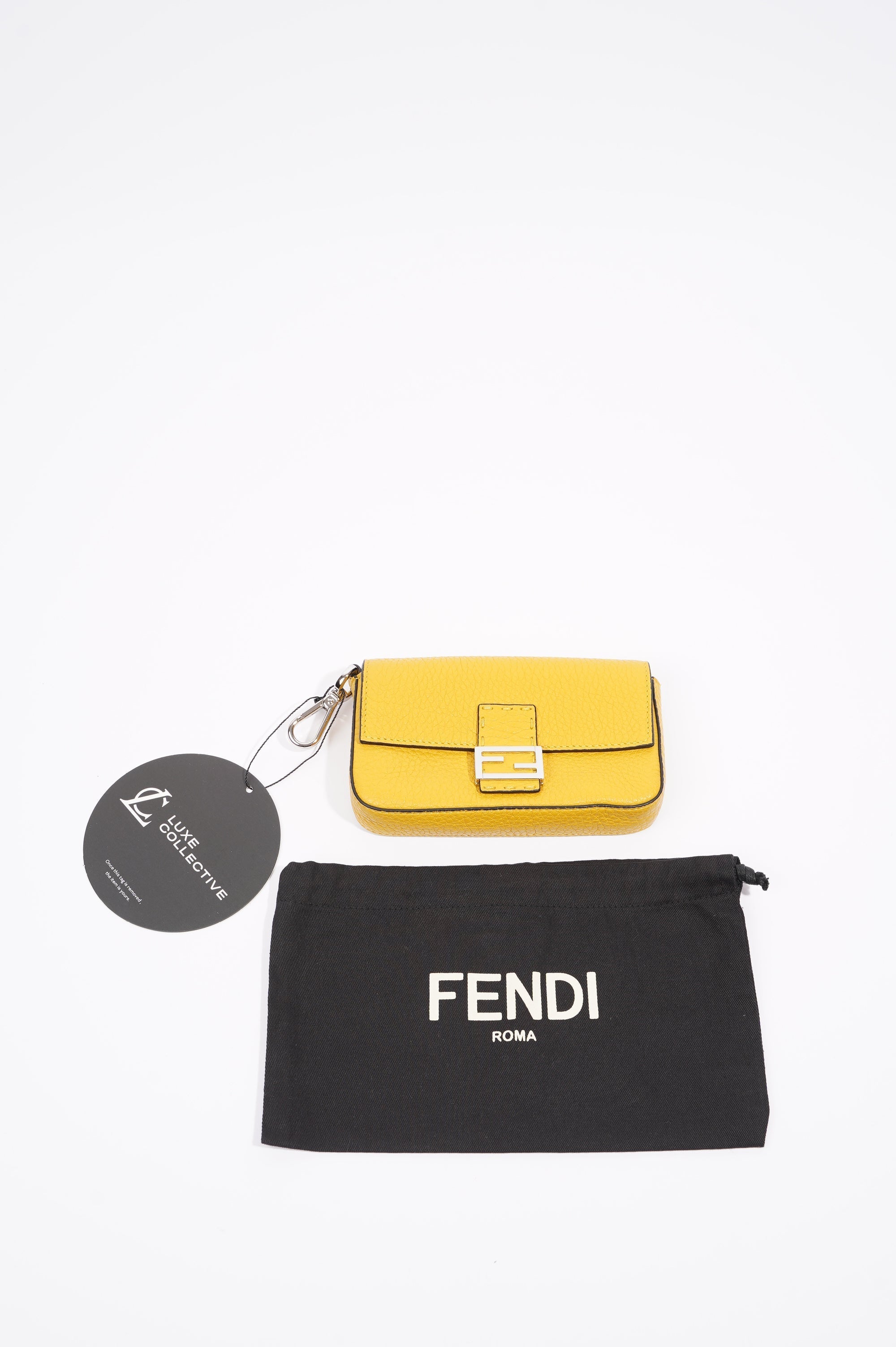 Fendi Womens Micro Baguette Yellow