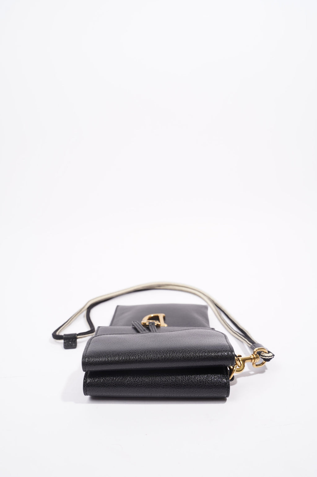 Christian Dior Womens Saddle Multifunctional Pouch Black / Gold
