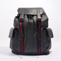 Gucci Mens GG Web Backpack Grey Canvas