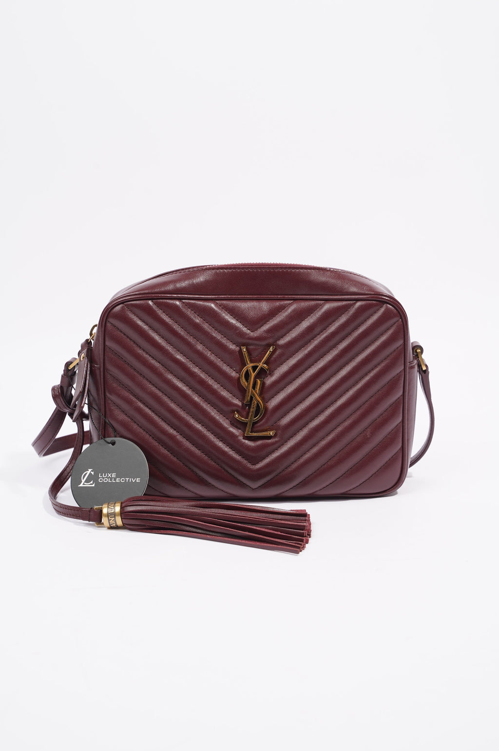 Saint Laurent Womens Lou Camera Bag Burgundy