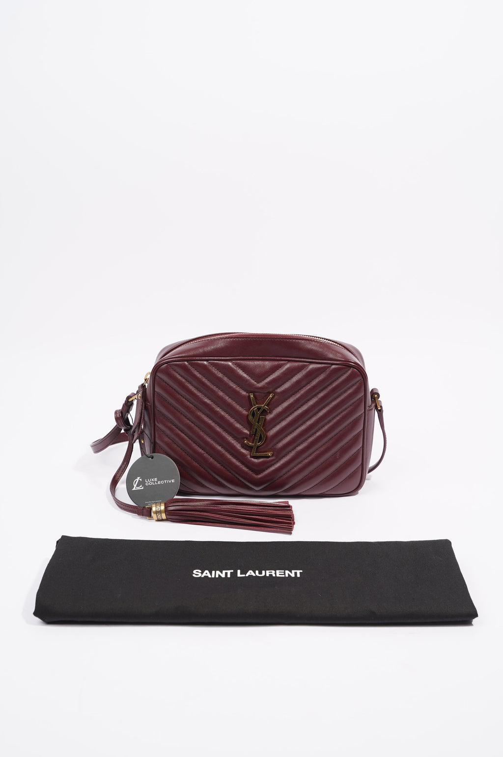 Saint Laurent Womens Lou Camera Bag Burgundy