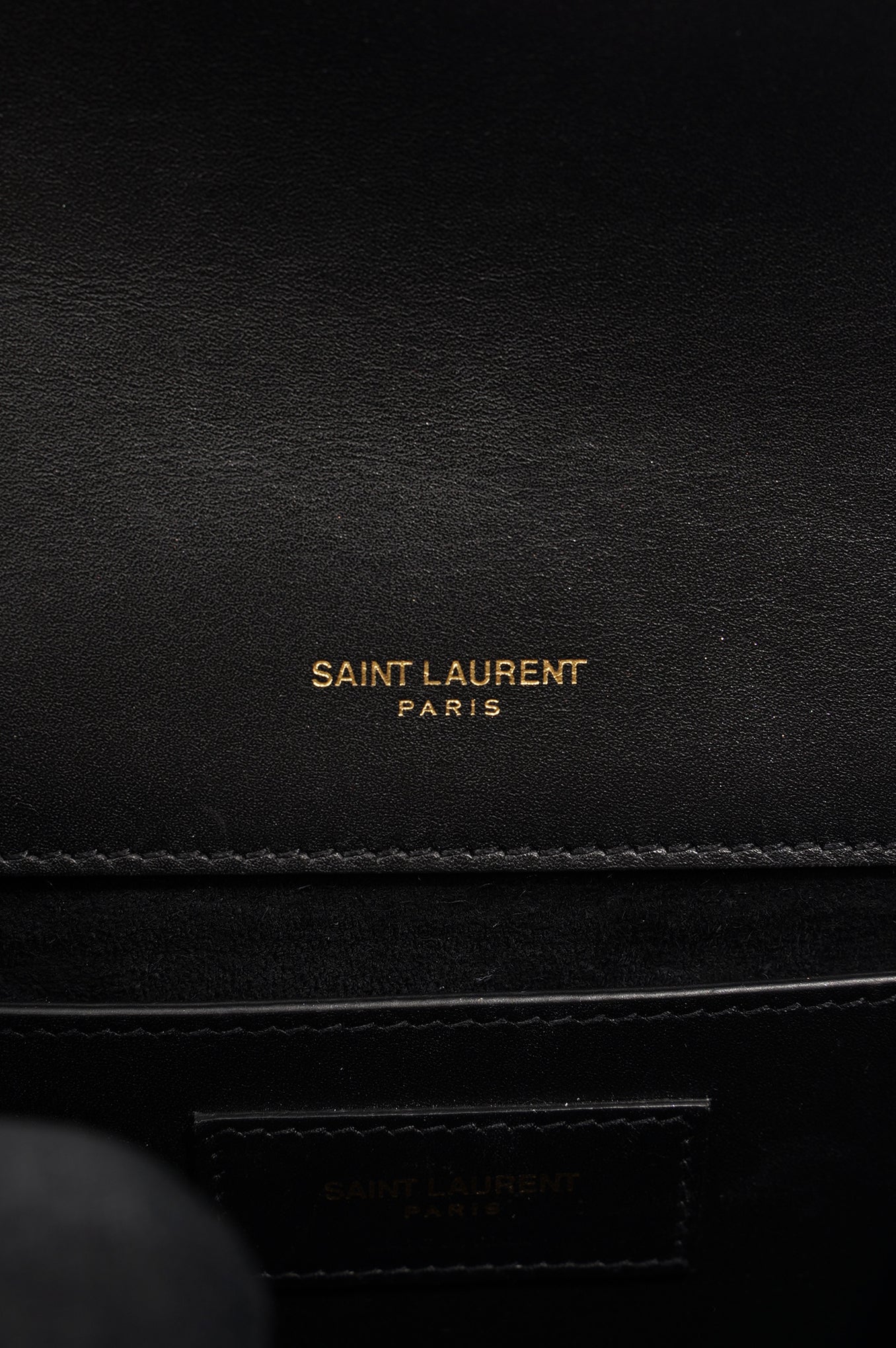 Saint Laurent Womens Kate Tassle Black / Gold Small