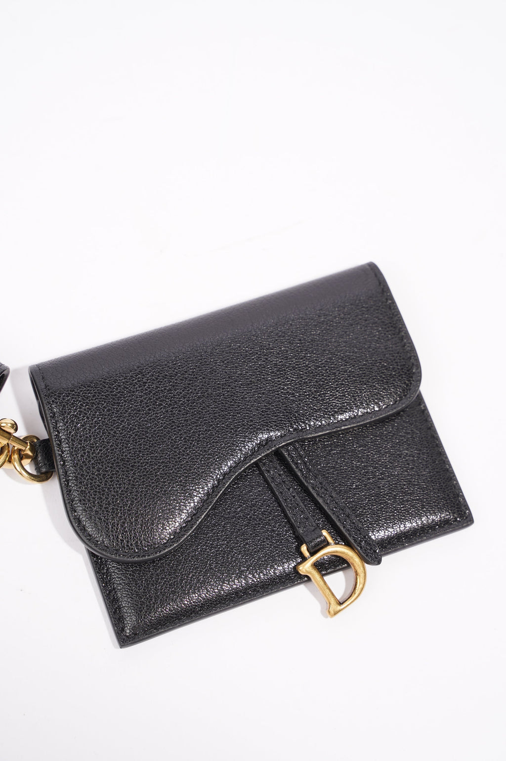Christian Dior Womens Saddle Multifunctional Pouch Black / Gold
