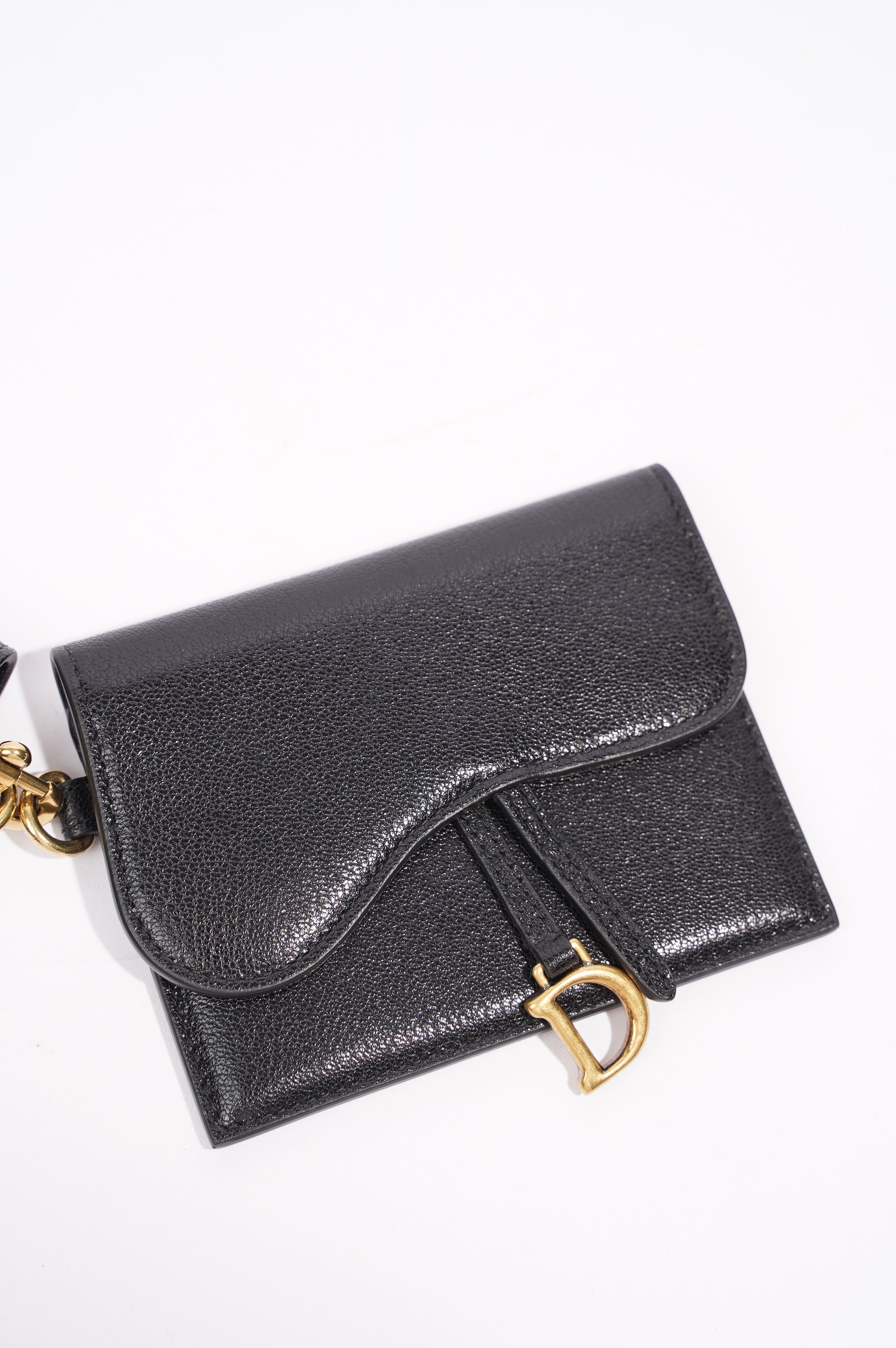 Christian Dior Womens Saddle Multifunctional Pouch Black / Gold