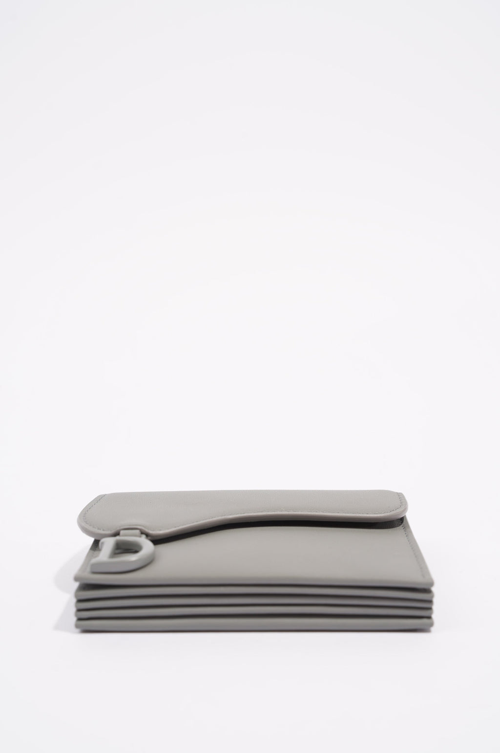 Christian Dior Womens Saddle Card Holder Grey