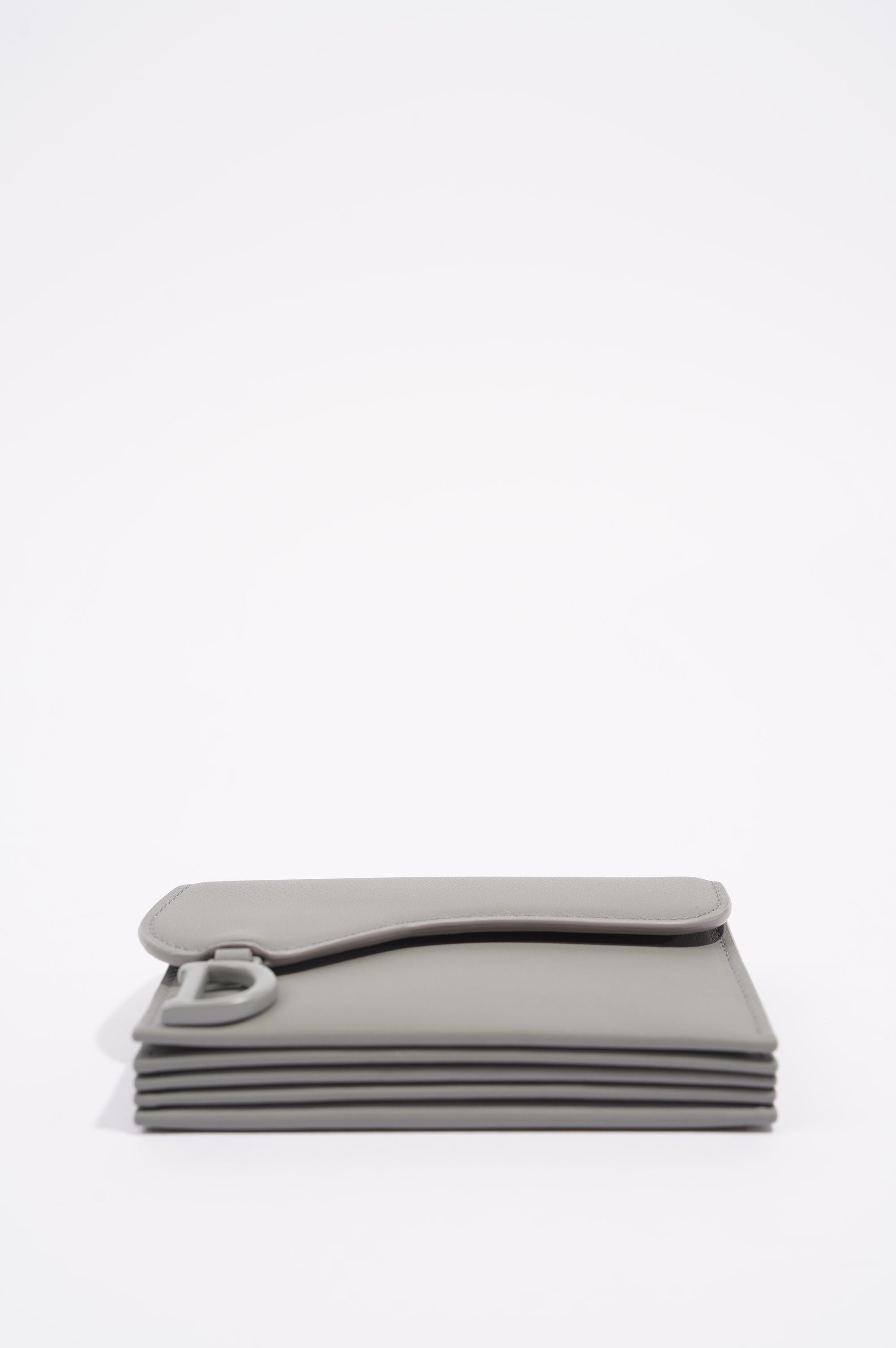Christian Dior Womens Saddle Card Holder Grey