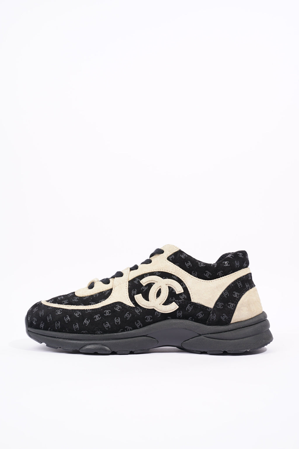 Chanel Womens CC Logo Black / Beige EU 39.5 / UK 6.5