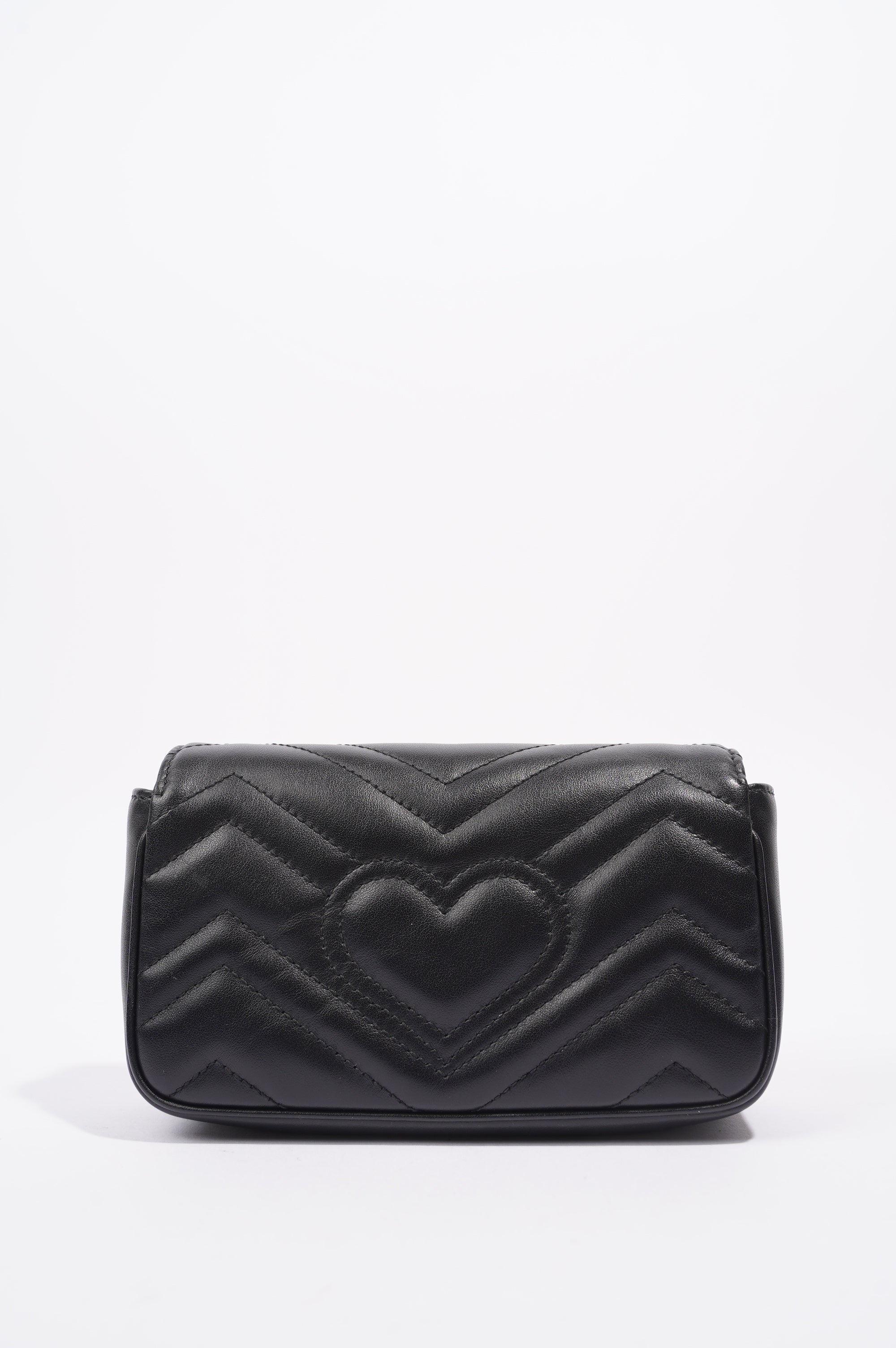 Gucci Womens Marmont Flap Black / Gold Super Mini