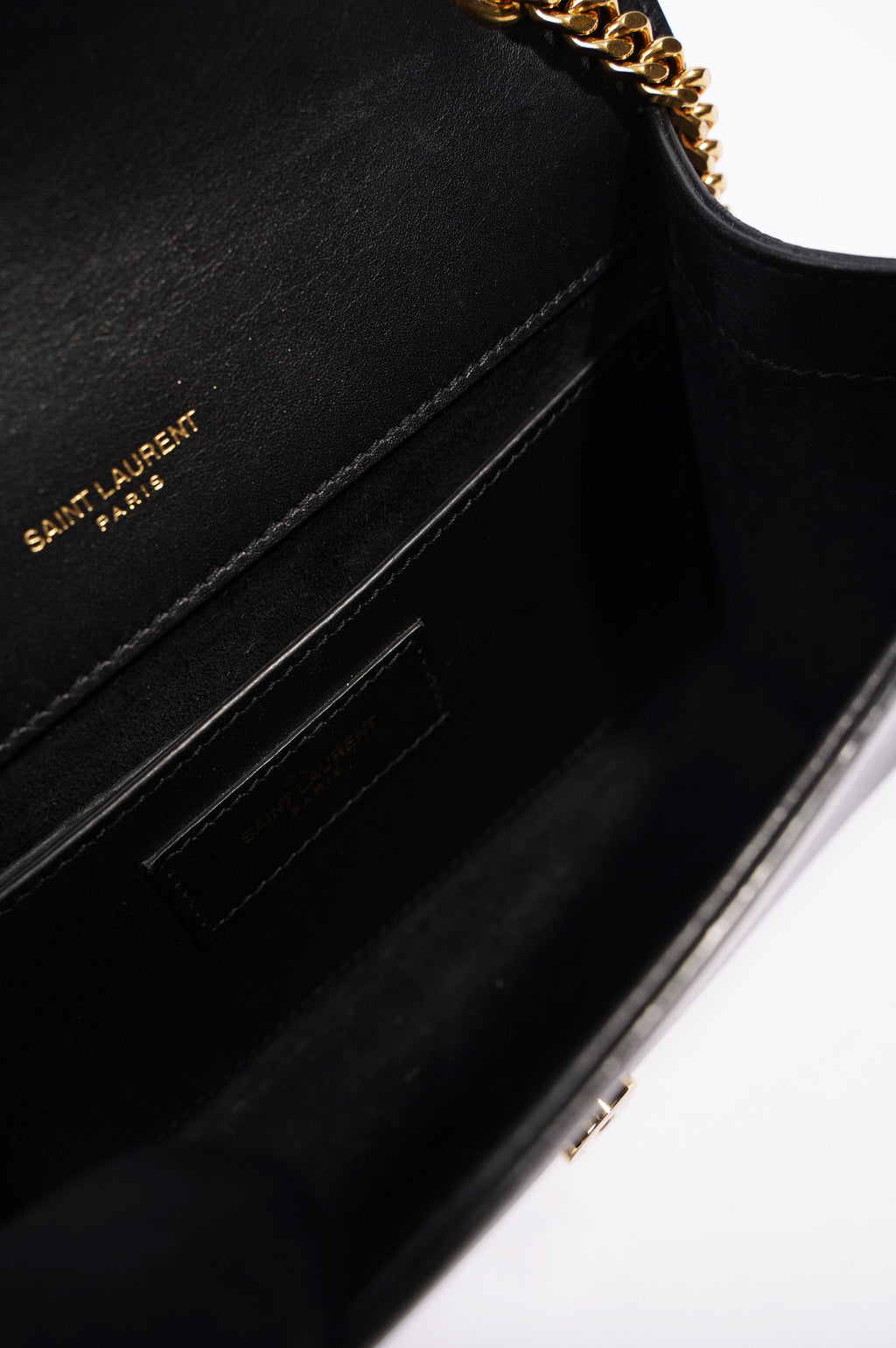 Saint Laurent Womens Kate Tassle Black / Gold Small