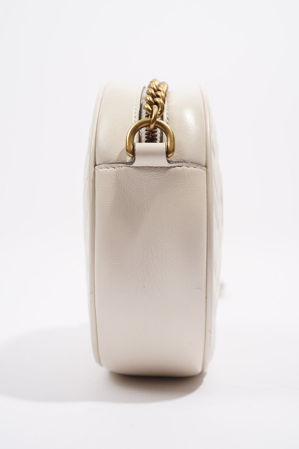 Gucci Womens Marmont Round Bag White / Gold