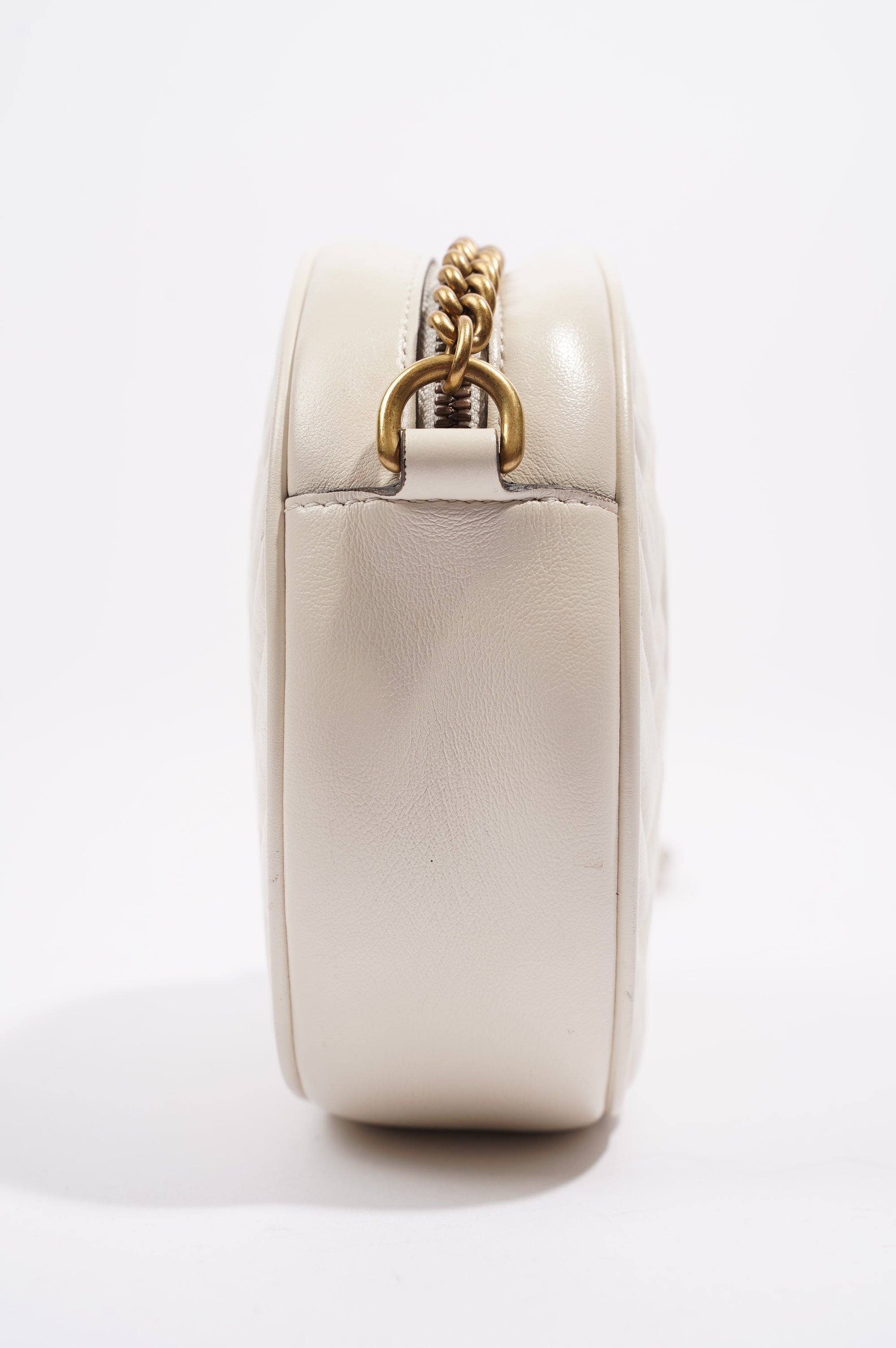 Gucci Womens Marmont Round Bag White / Gold