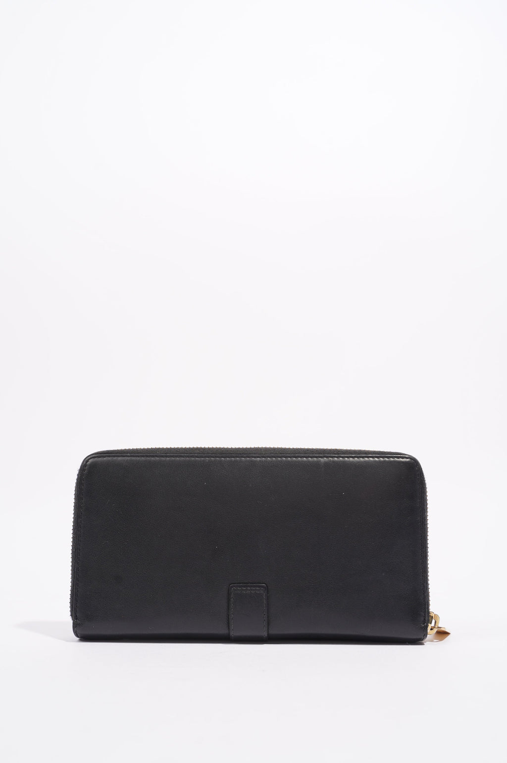 Saint Laurent Womens Y Zip Wallet Black / Gold