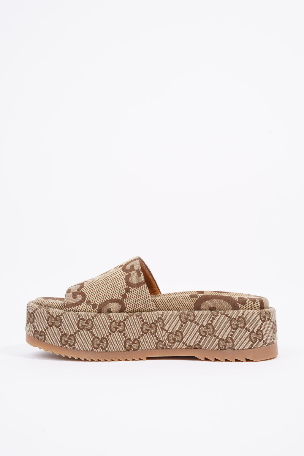 Gucci Womens Platform Slide Sandal Beige EU 35 / UK 2