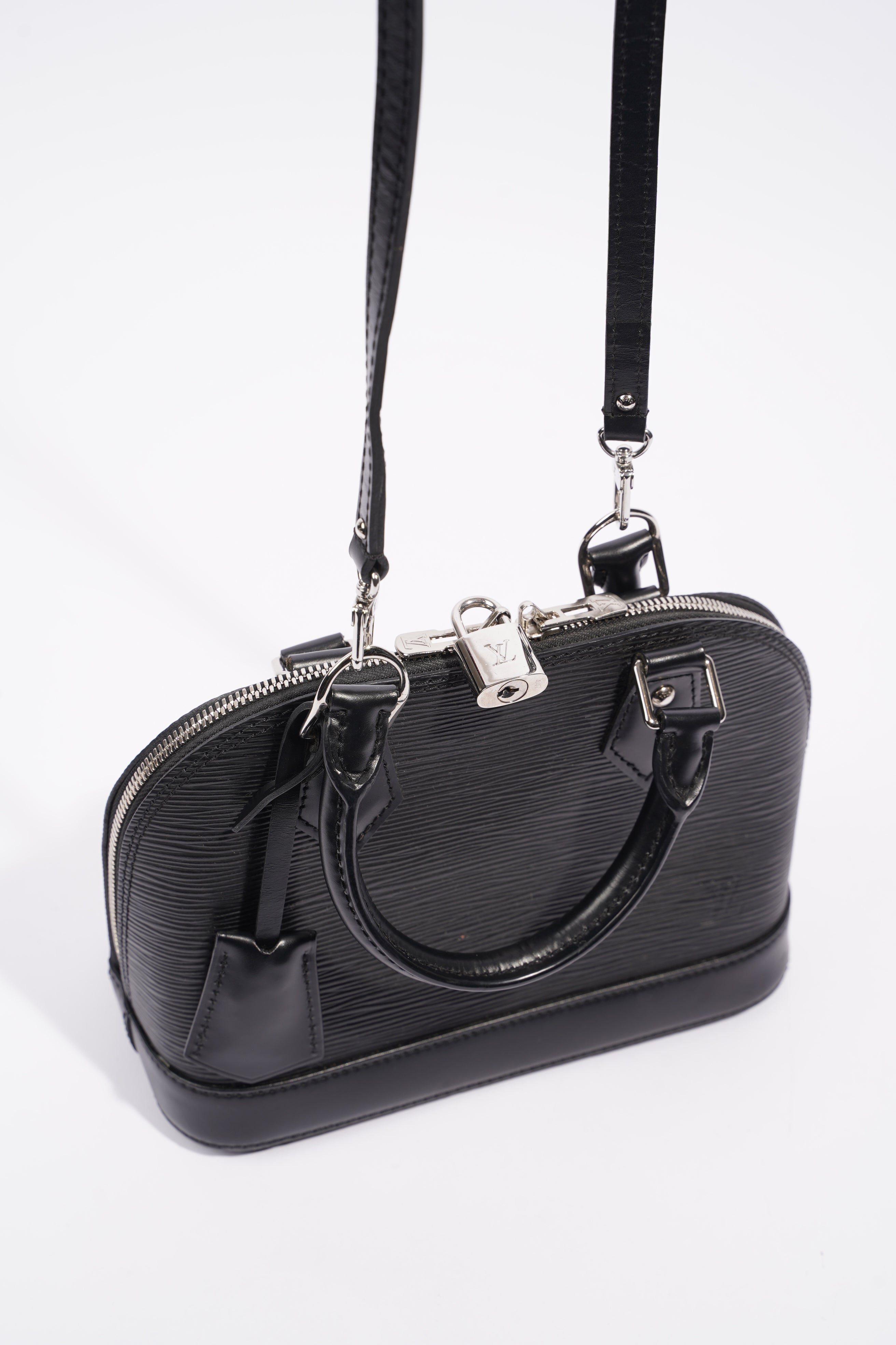 Louis Vuitton Womens Alma Black Epi Leather BB