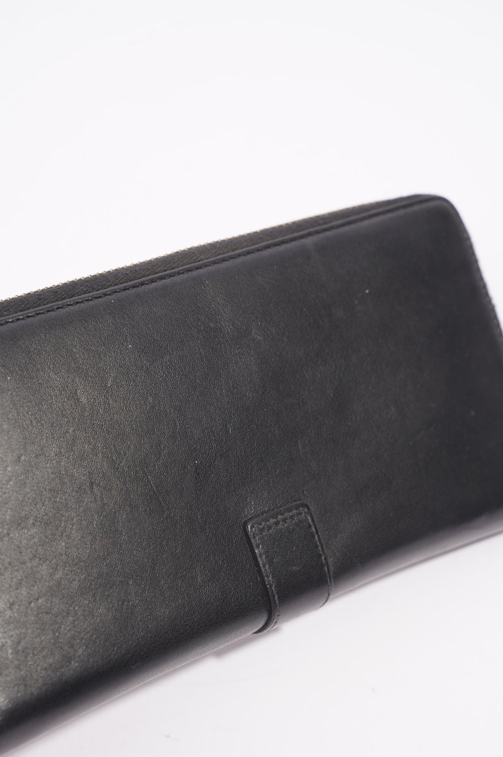 Saint Laurent Womens Y Zip Wallet Black / Gold