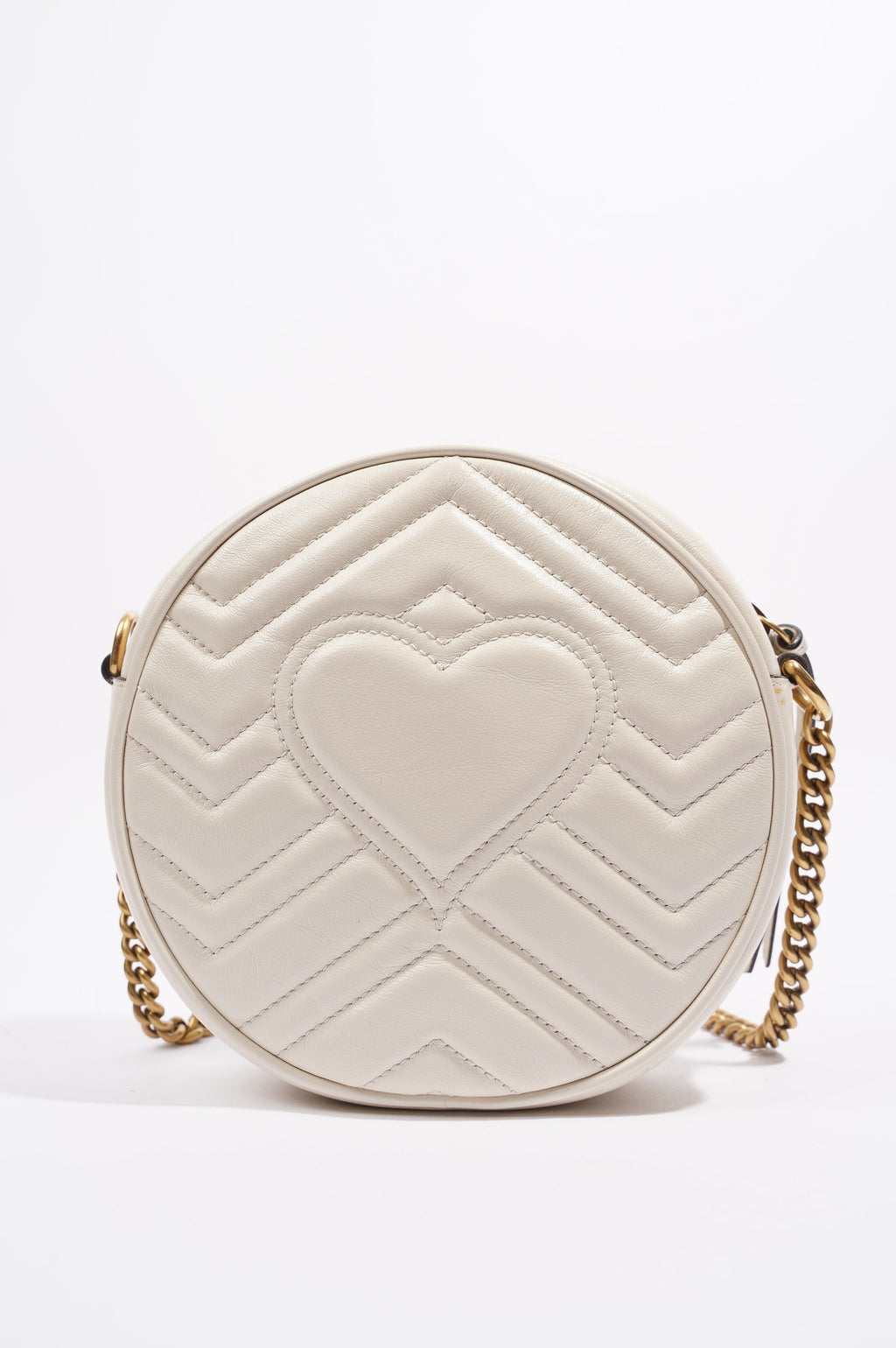 Gucci Womens Marmont Round Bag White / Gold