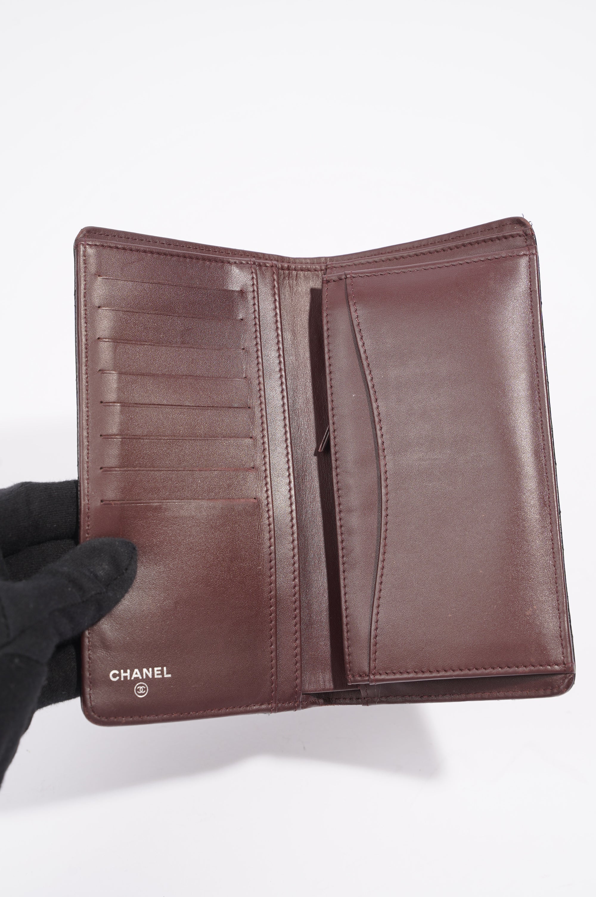 Chanel Womens Caviar Leather Purse Black
