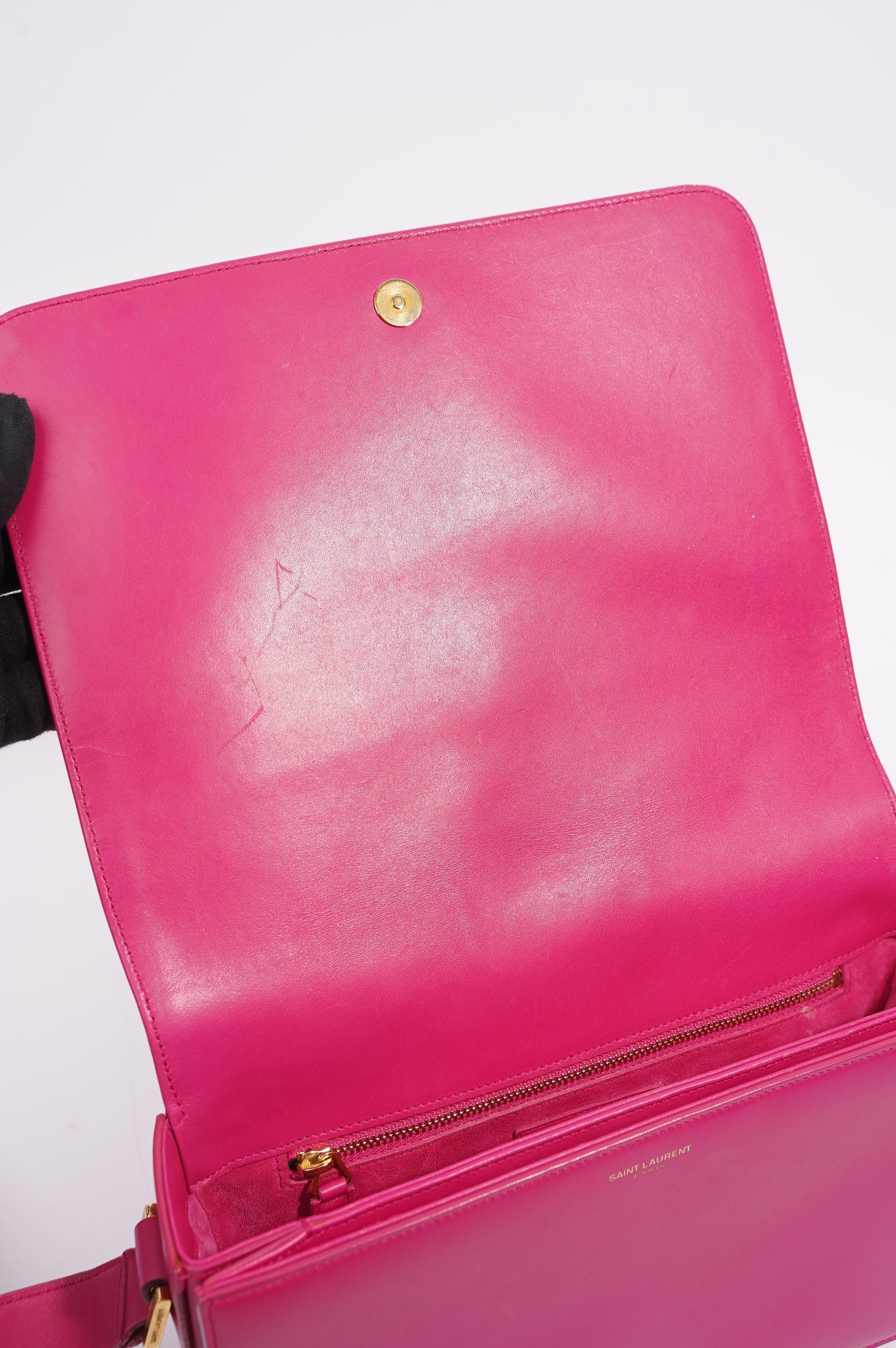 Saint Laurent Womens Universite Bag Pink / Gold