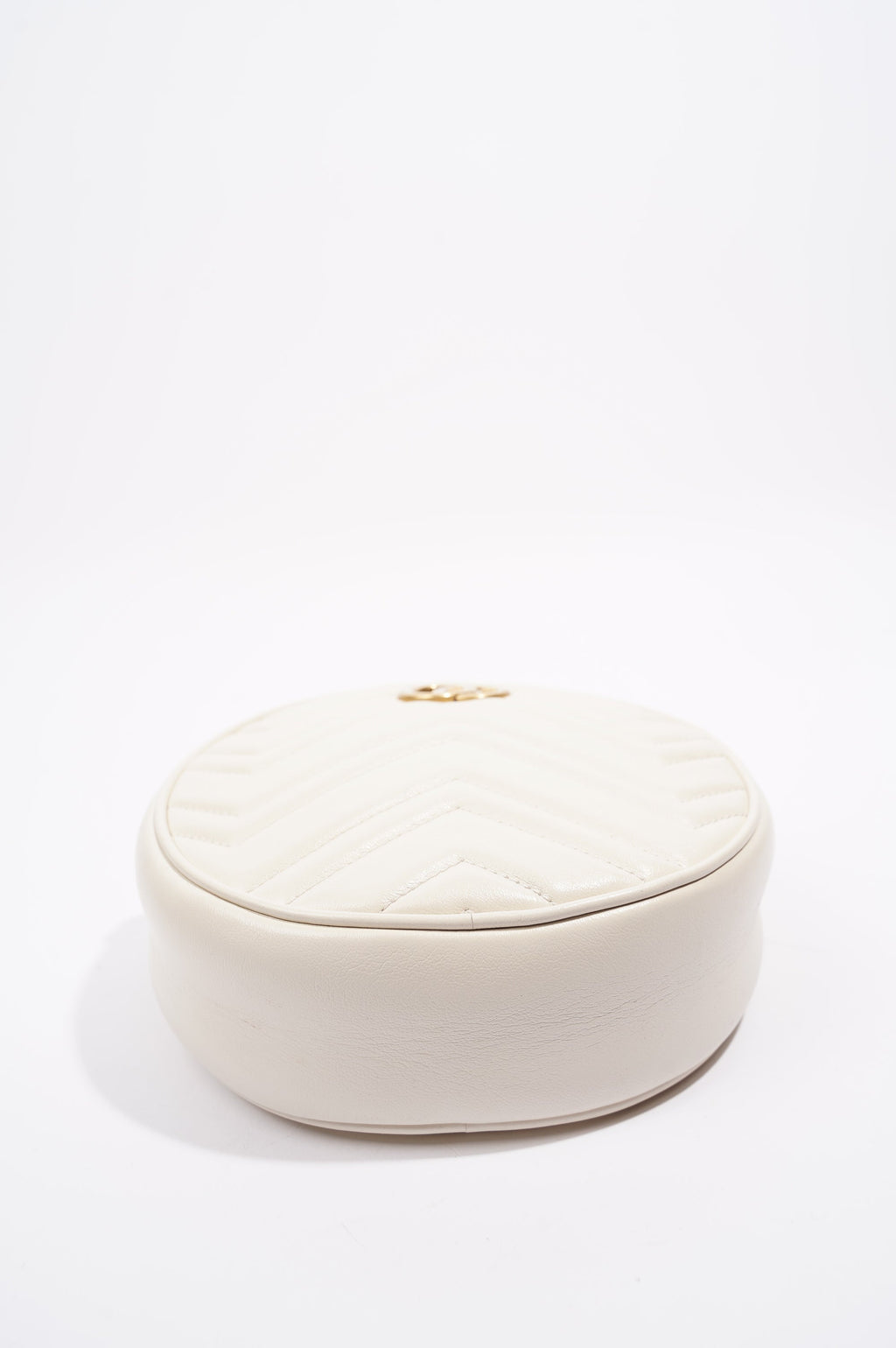 Gucci Womens Marmont Round Bag White / Gold