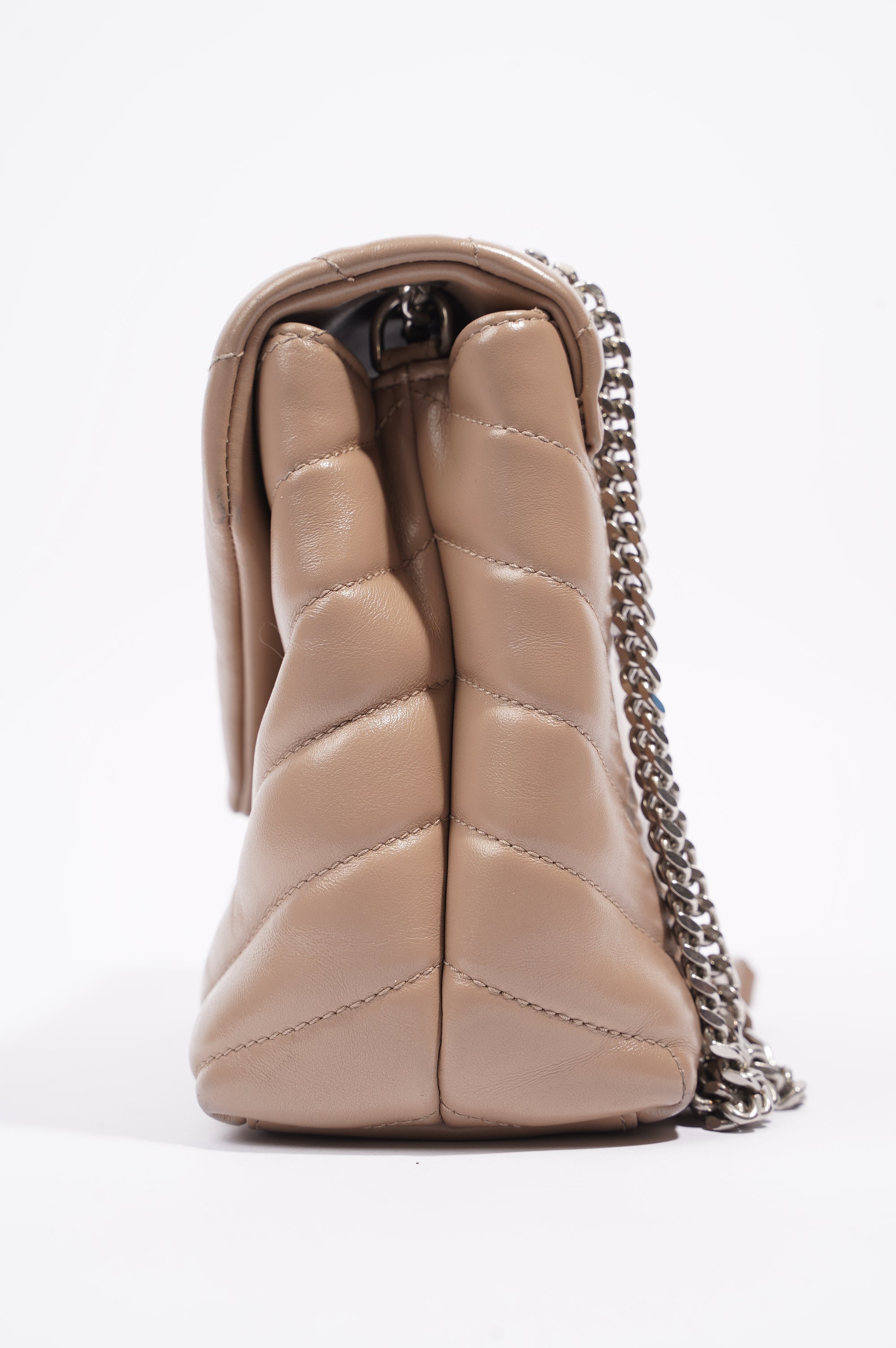 Saint Laurent Womens Lou Lou Dark Beige Small