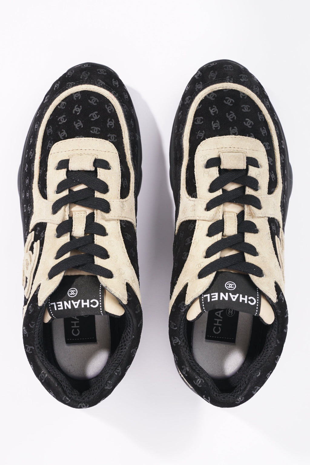 Chanel Womens CC Logo Black / Beige EU 39.5 / UK 6.5