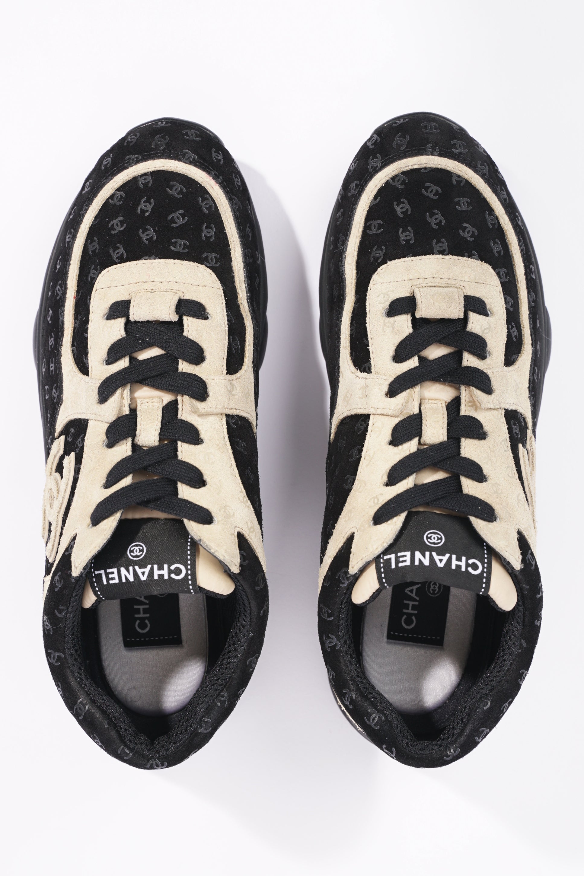 Chanel Womens CC Logo Black / Beige EU 39.5 / UK 6.5