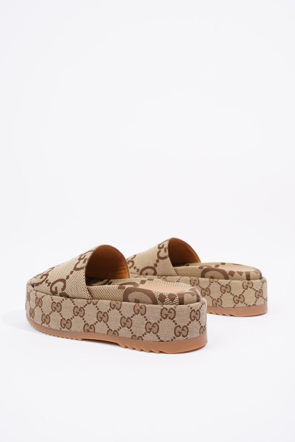 Gucci Womens Platform Slide Sandal Beige EU 35 / UK 2