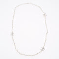 Chanel Womens Pearl CC Necklace Gold