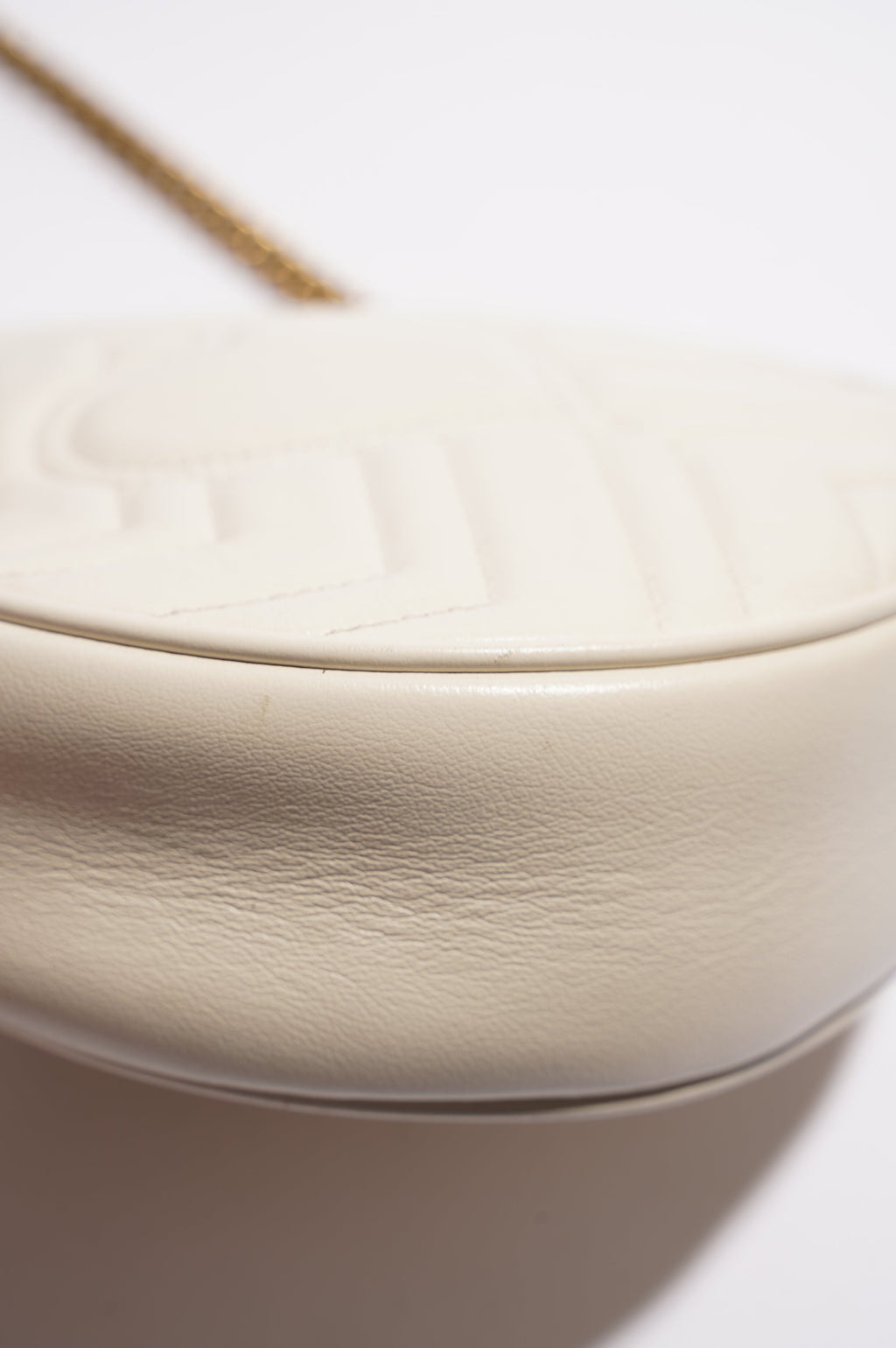 Gucci Womens Marmont Round Bag White / Gold