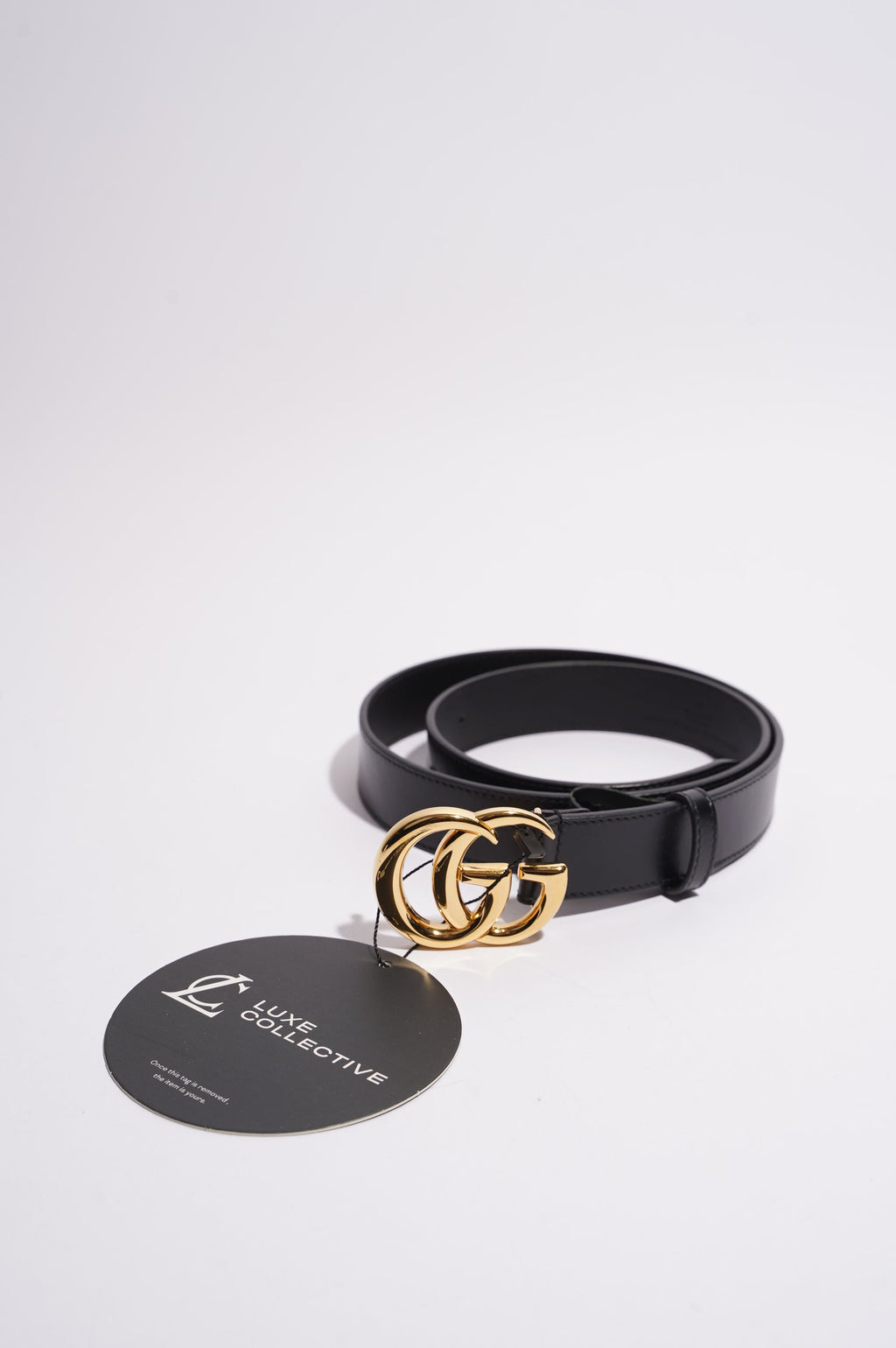 Gucci Mens Marmont Belt Black / Gold 85-34
