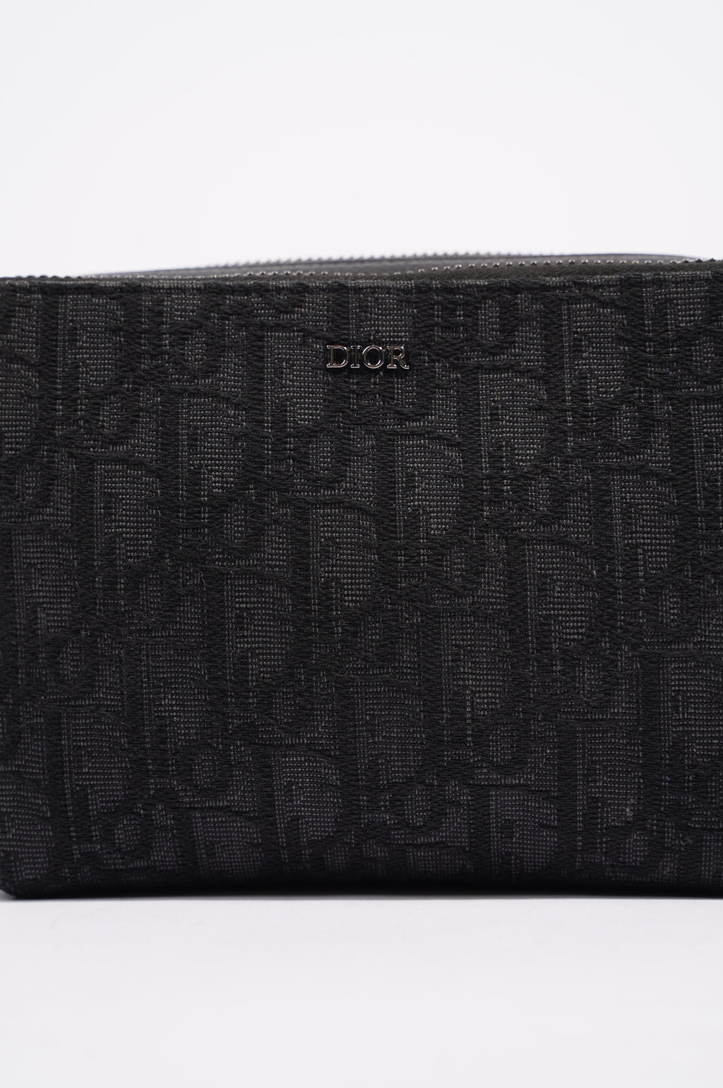 Christian Dior Mens Double Zip Crossbody Black Oblique Canvas