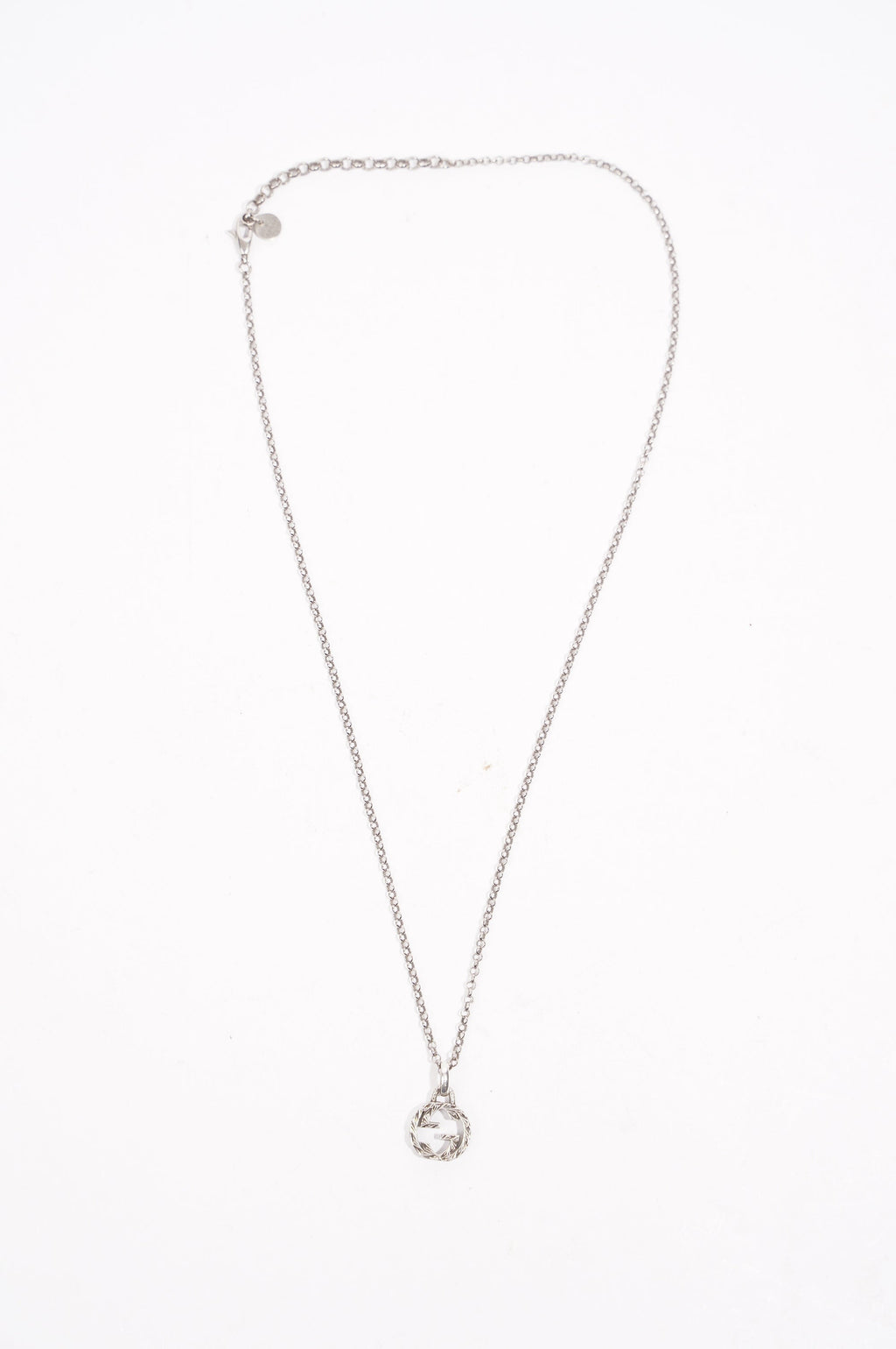 Gucci Mens Interlocking Necklace Sterling Silver
